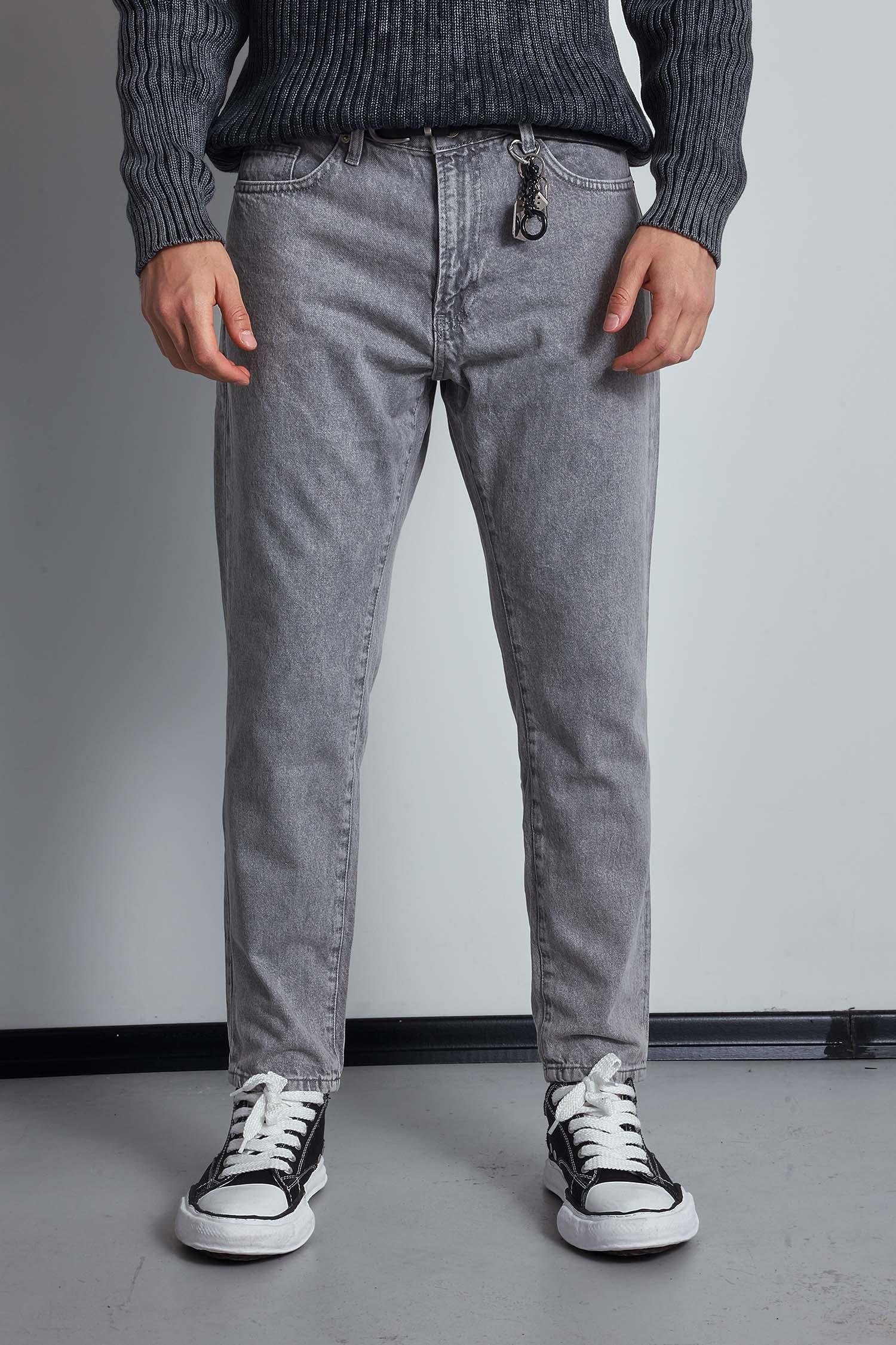 Erkek Boyfriend Fit Jean Pantolon Açık Gri