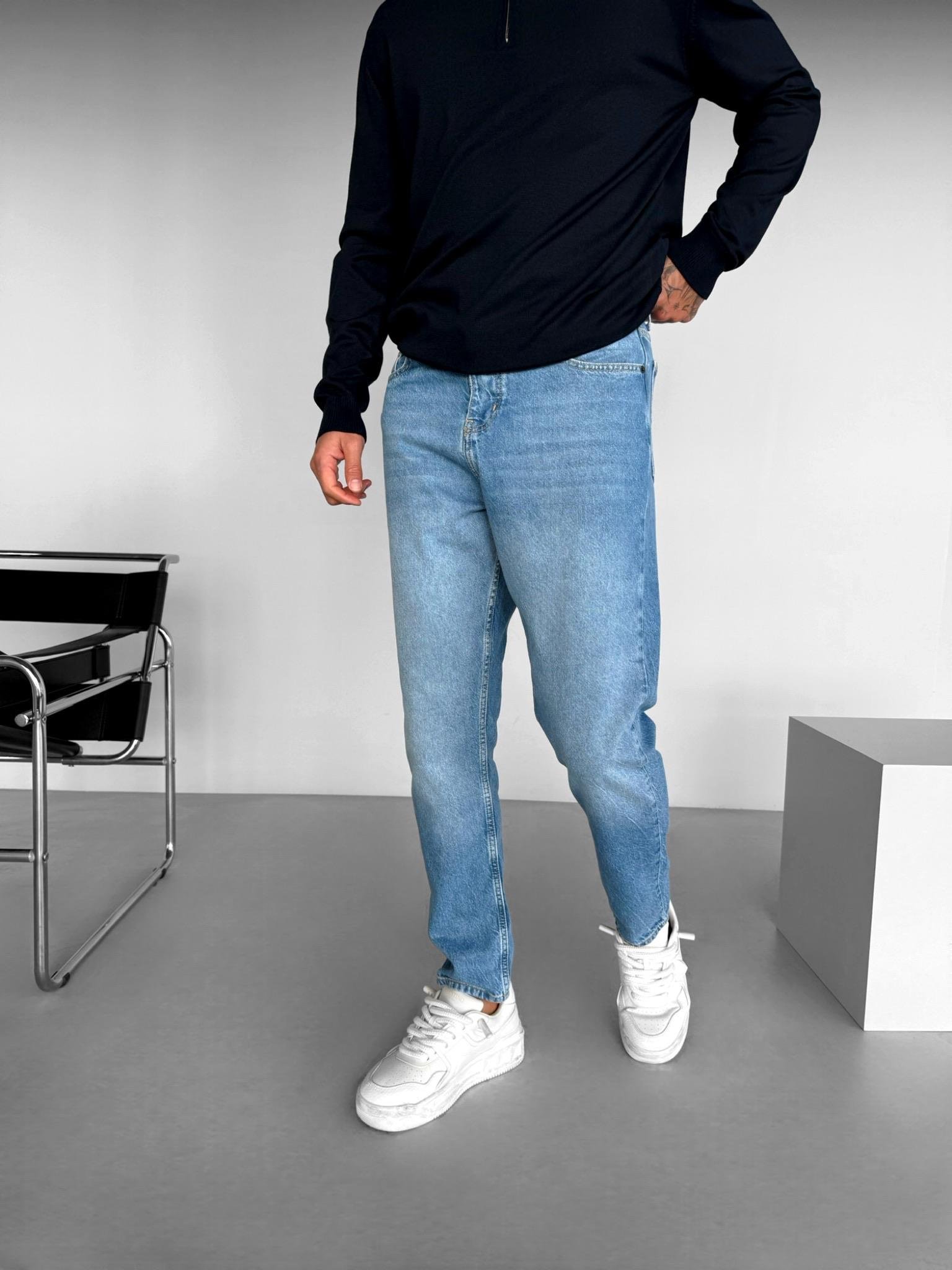 Erkek Boyfriend Fit Jean Pantolon Mavi