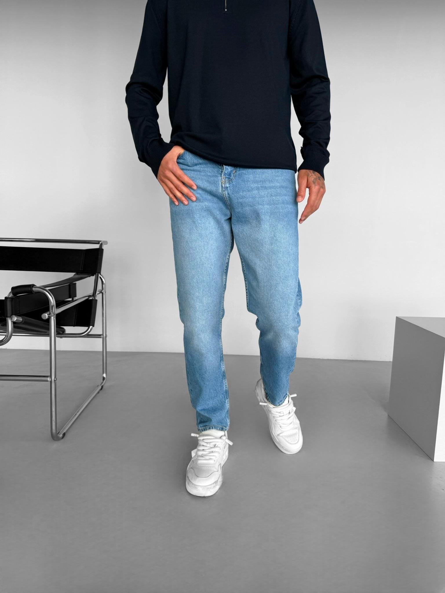 Erkek Boyfriend Fit Jean Pantolon Mavi