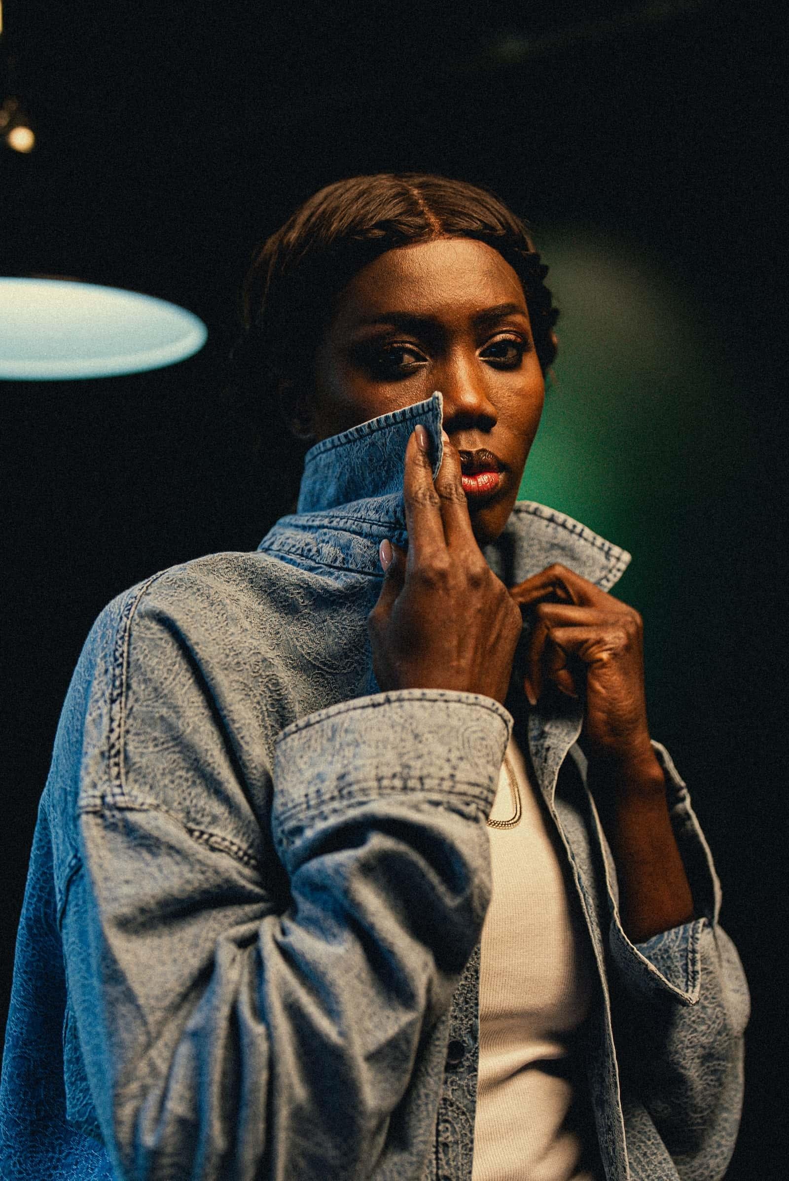 Erkek Denim Görünümlü Desenli Regular Fit Gömlek Mavi