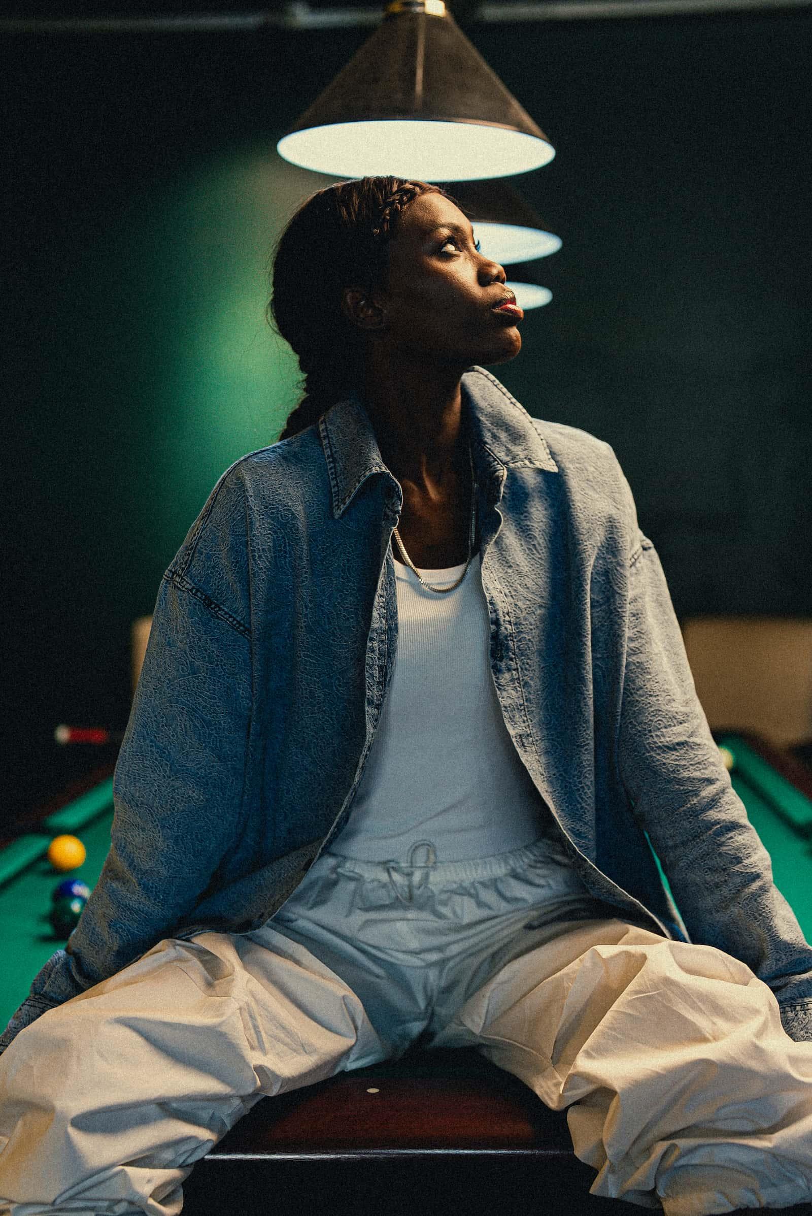 Erkek Denim Görünümlü Desenli Regular Fit Gömlek Mavi