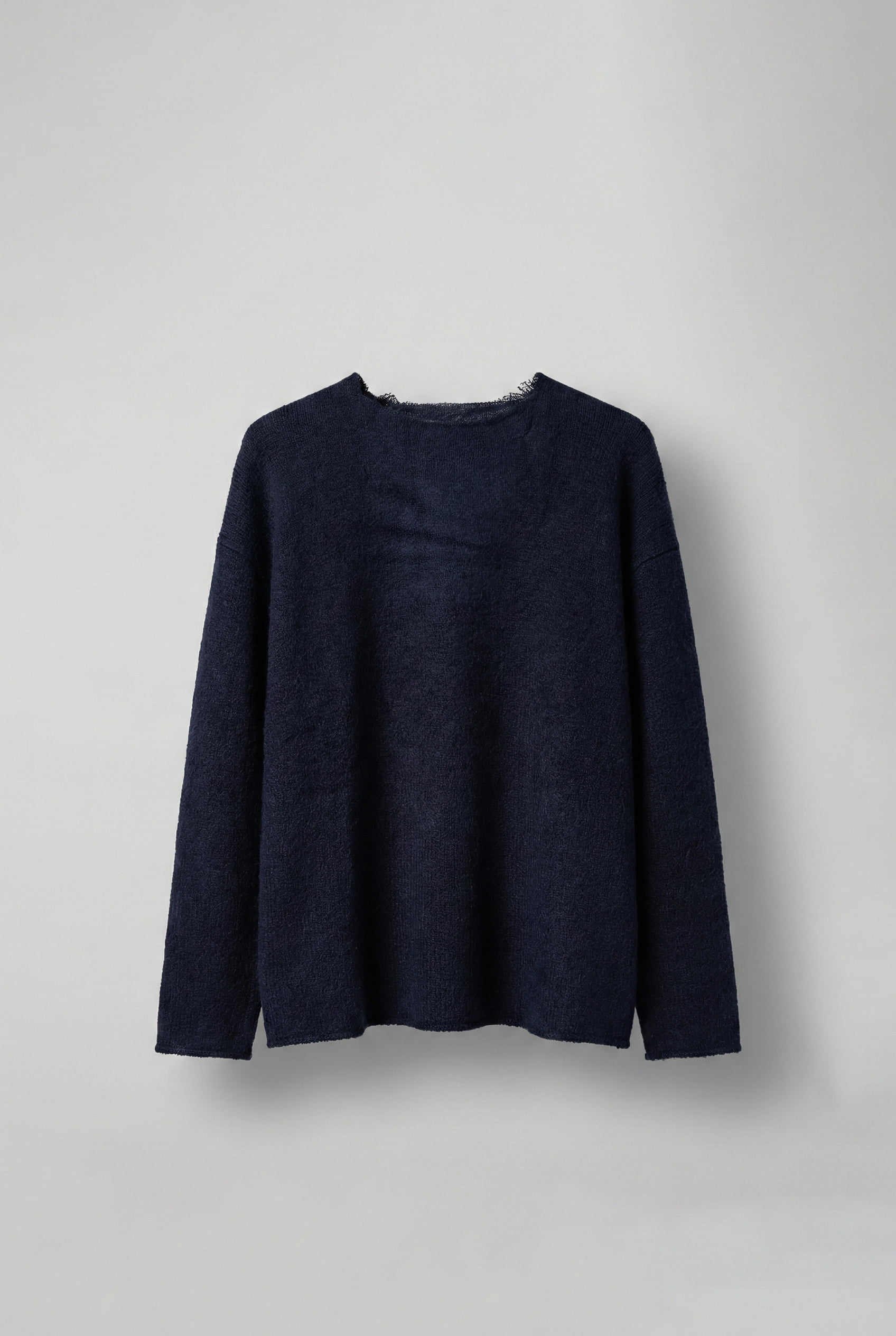 Erkek Dokulu Oversize Kazak Lacivert