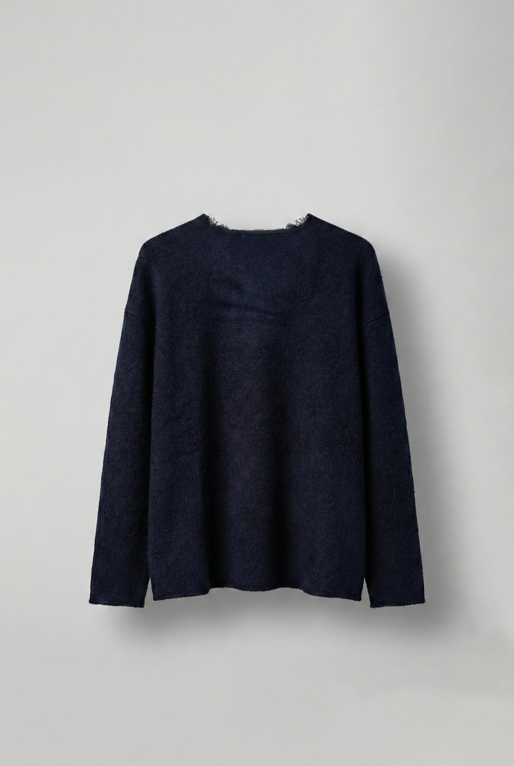 Erkek Dokulu Oversize Kazak Lacivert