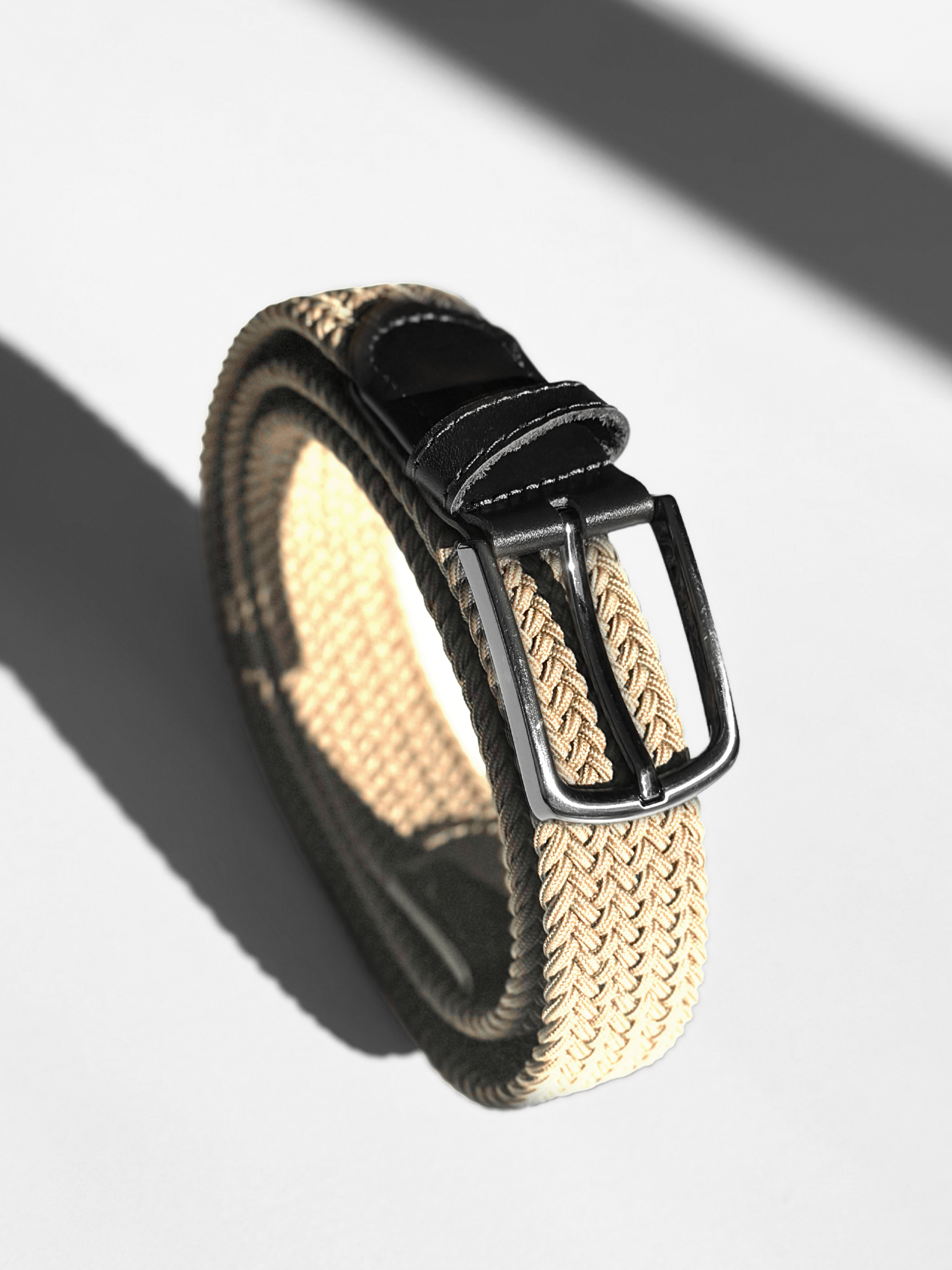 Erkek Elastik Örgü Kemer Bej