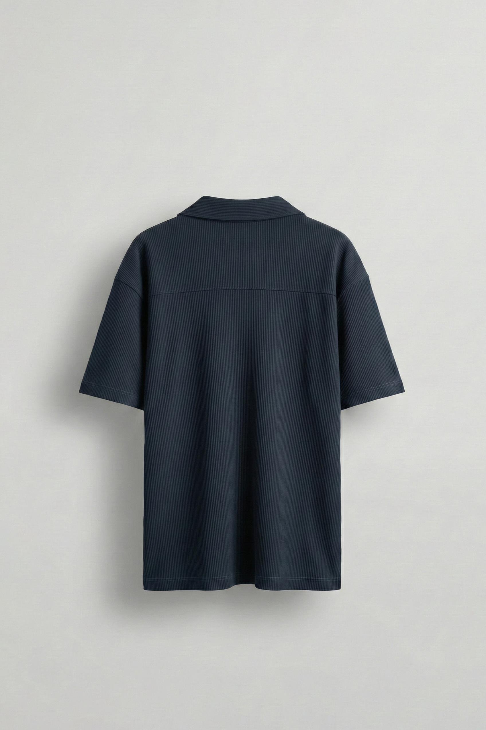 Erkek Fermuarlı Polo Yaka T-Shirt Lacivert