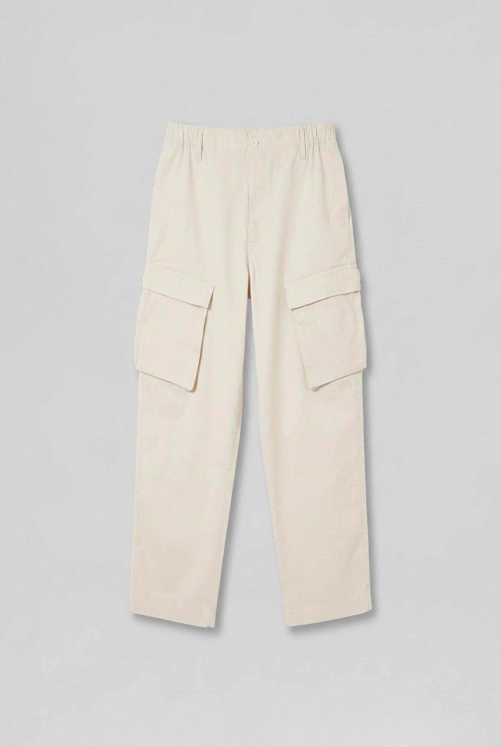 Erkek Kargo Cepli Esnek Baggy Pantolon Açık Bej