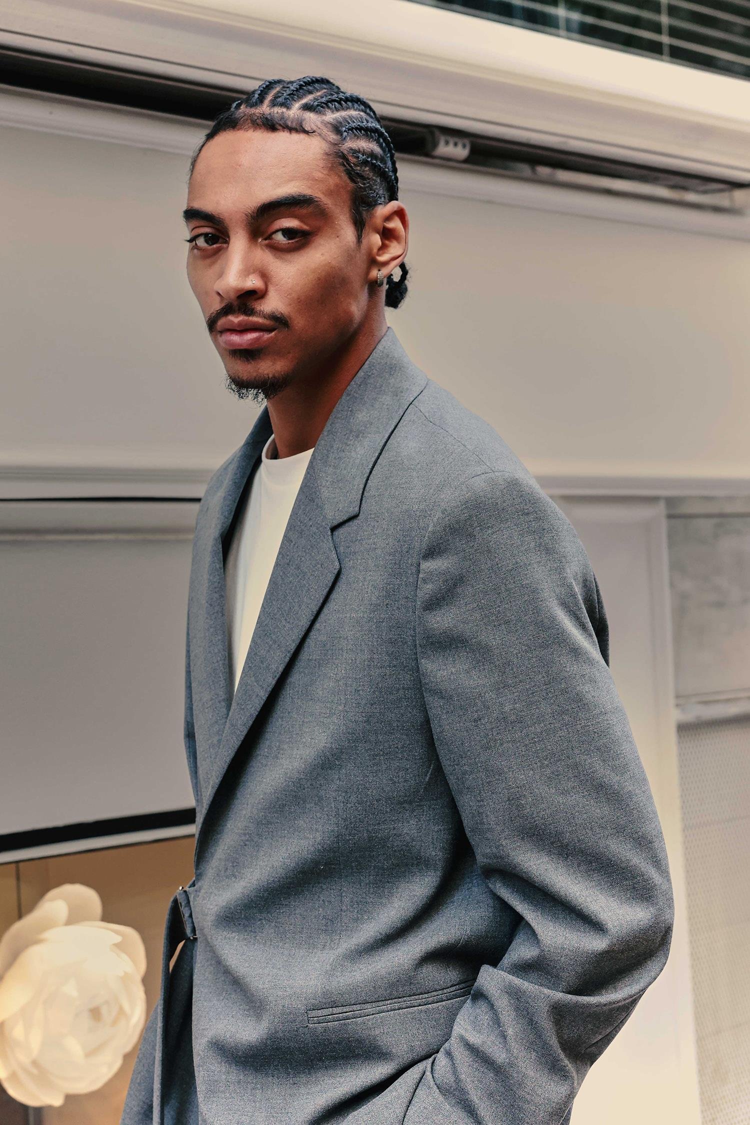 Erkek Kemerli Oversize Takım Elbise Antrasit