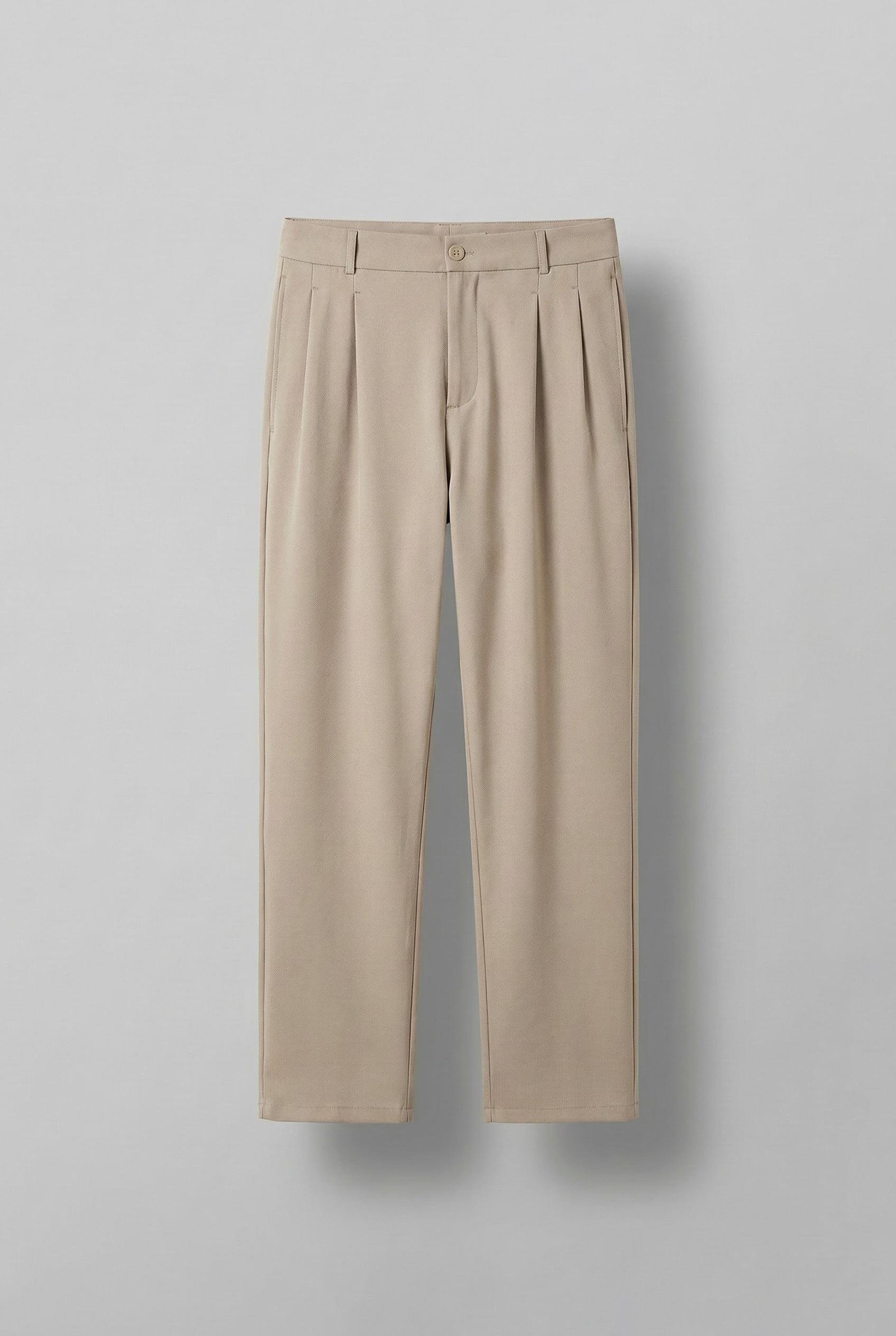 Erkek Kemerli Oversize Takım Elbise Bej