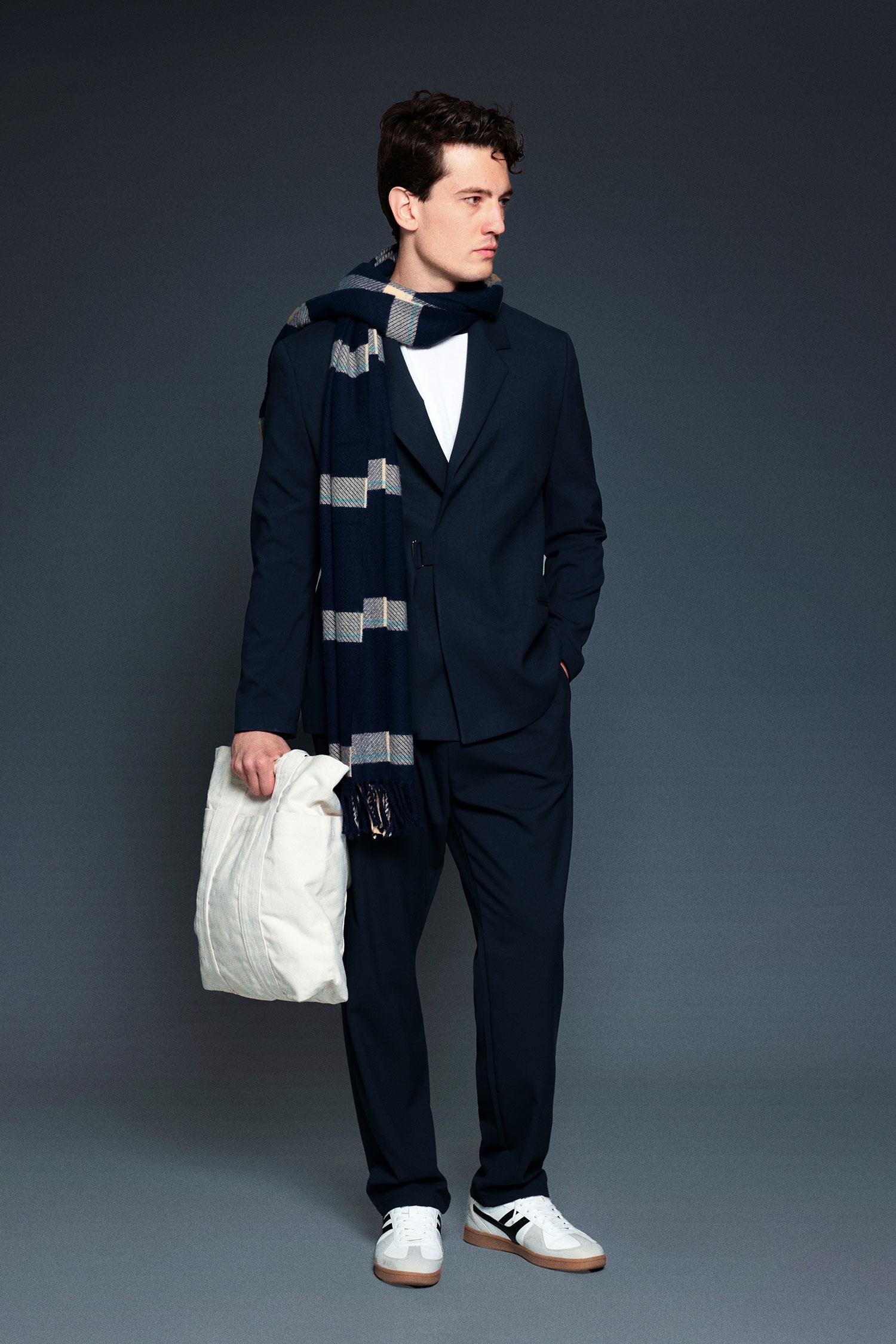 Erkek Kemerli Oversize Takım Elbise Lacivert