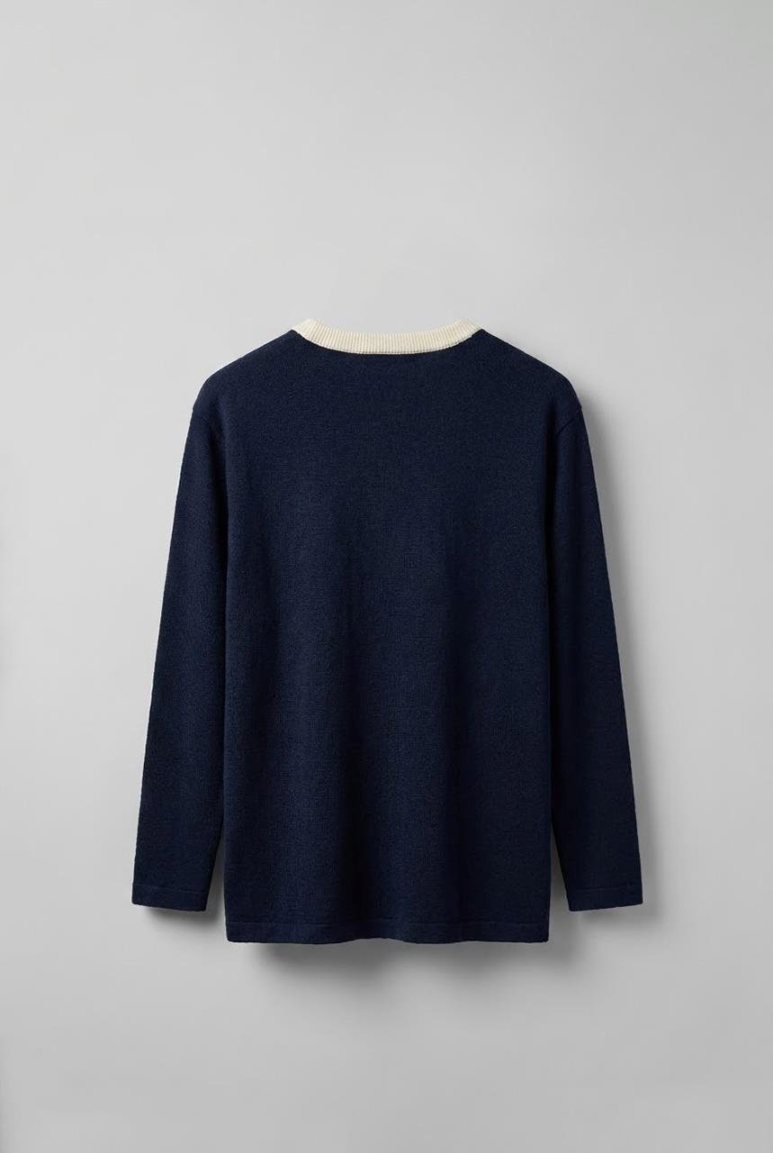 Erkek Kontrast Detaylı Oversize Basic Sweatshirt Lacivert