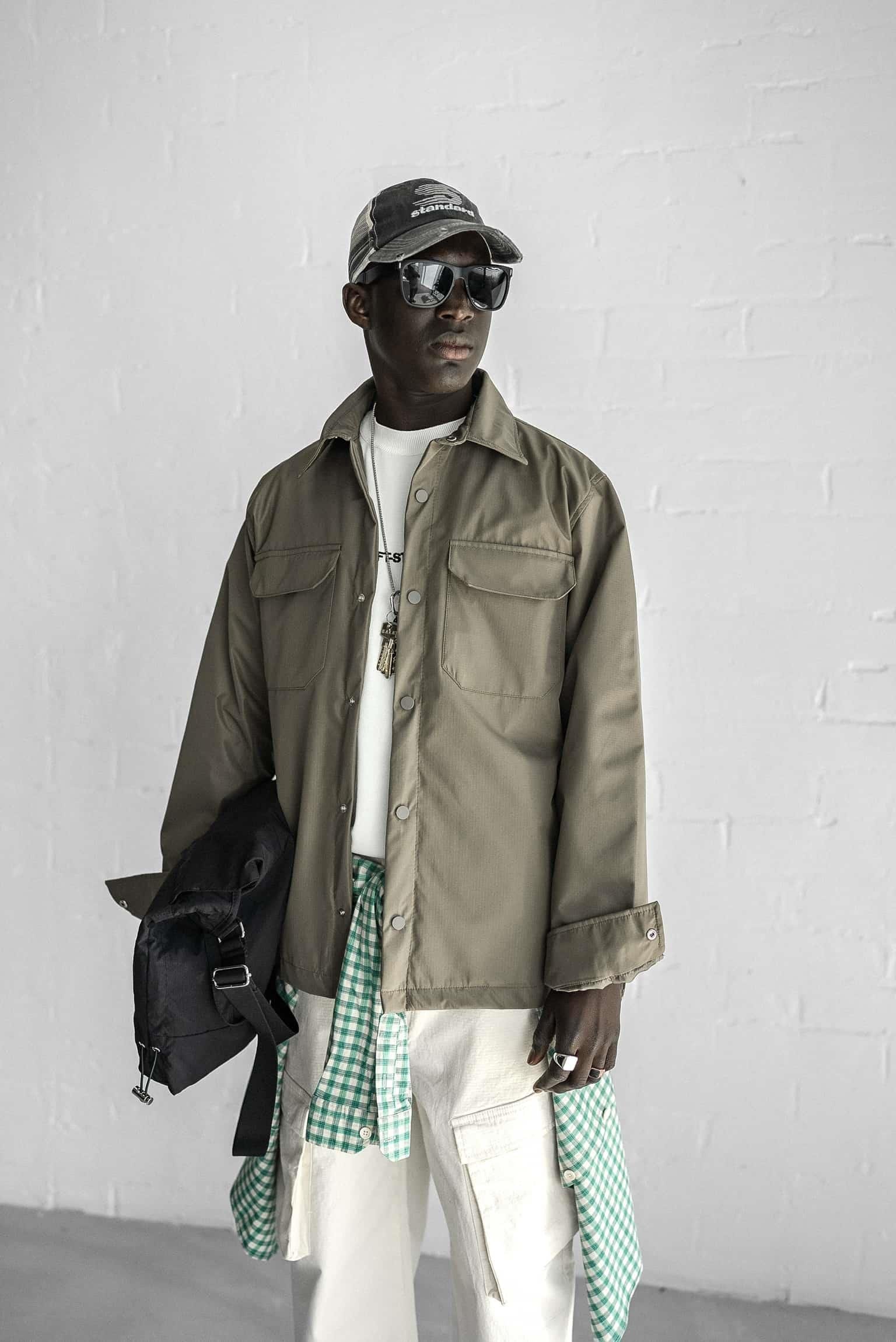 Erkek Önü Cepli Yakalı Slim Fit Ceket Haki