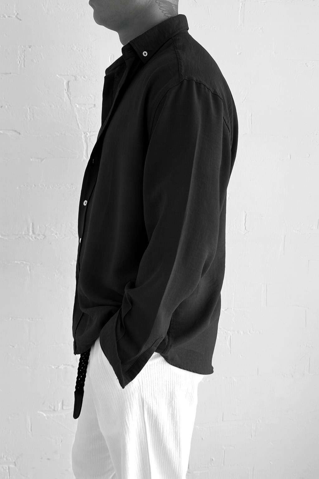 Erkek Oversize Basic Rahat Gömlek Siyah