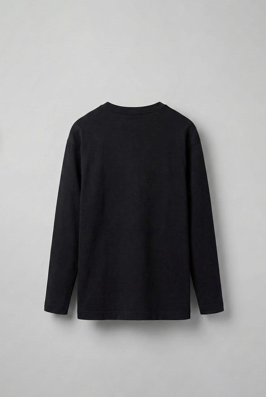 Erkek Oversize Basic Uzun Kollu Sweatshirt Siyah