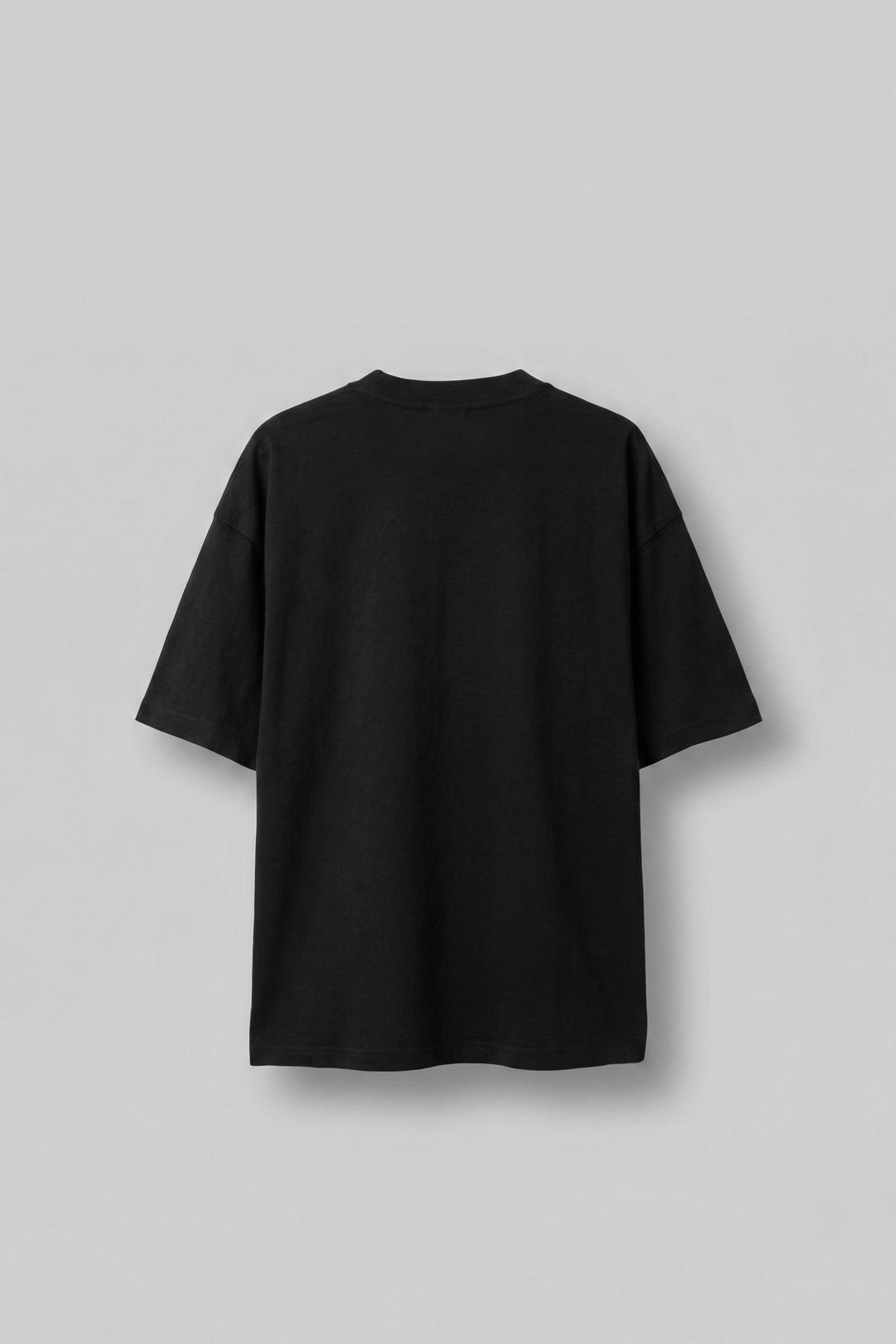 Erkek Oversize Baskılı Yıkamalı T-Shirt Siyah