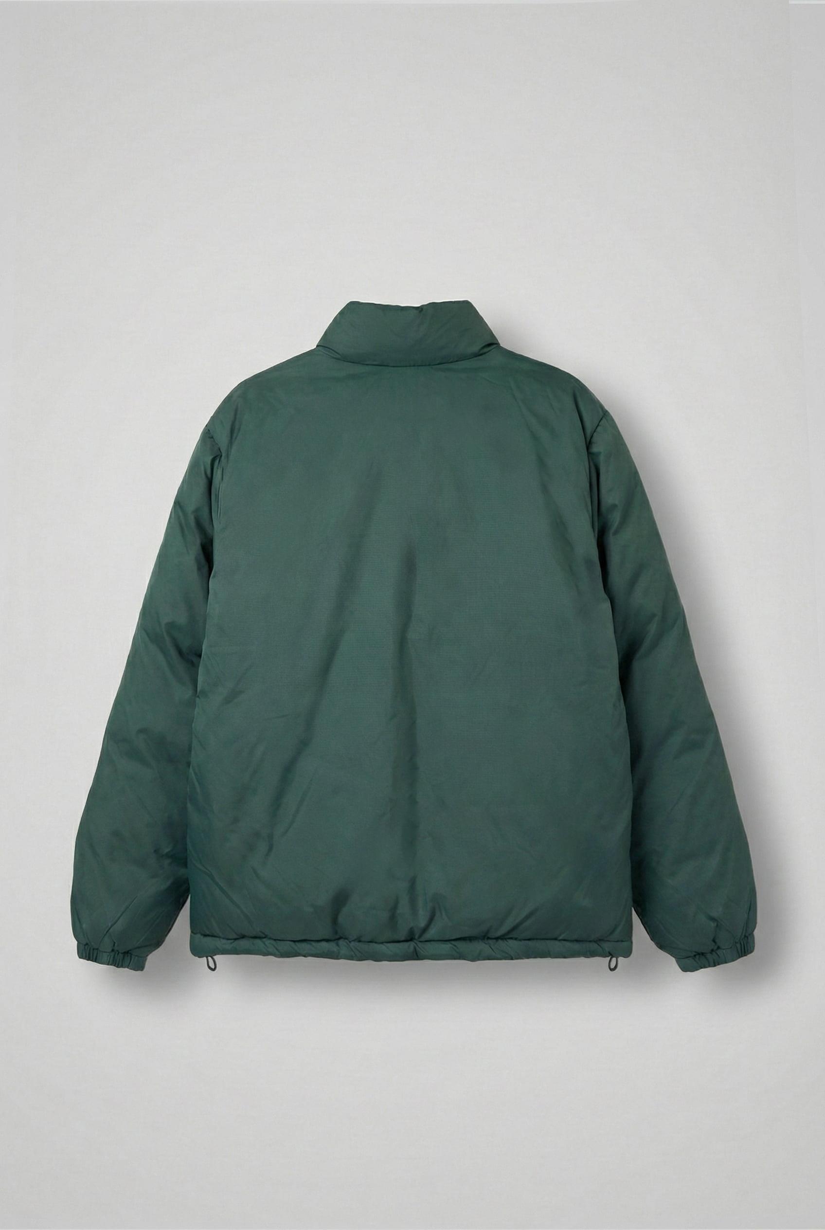 Erkek Oversize Dik Yakalı Fermuarlı Cepli Mont Yeşil