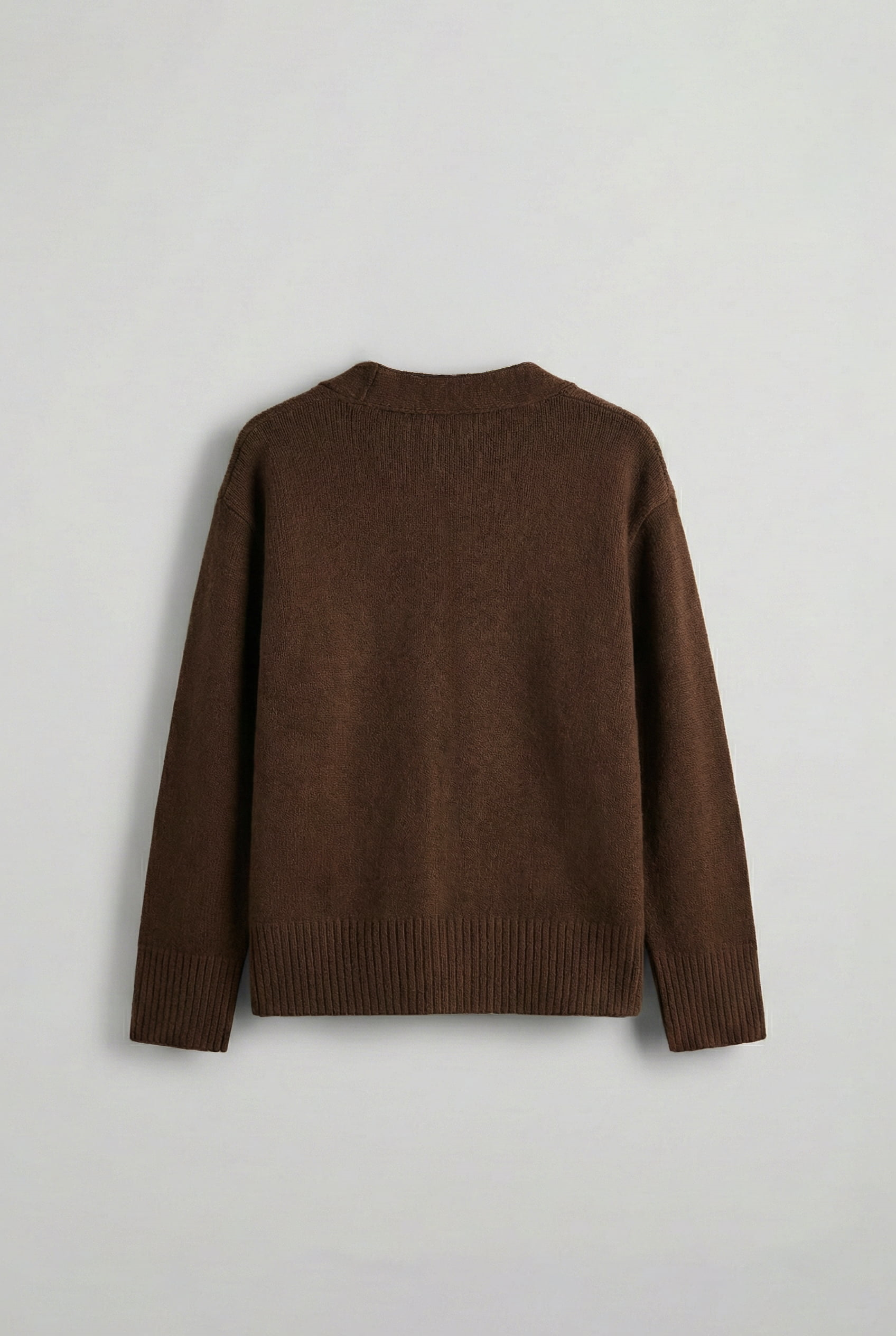 Erkek Oversize Düğmeli Hırka Kahverengi