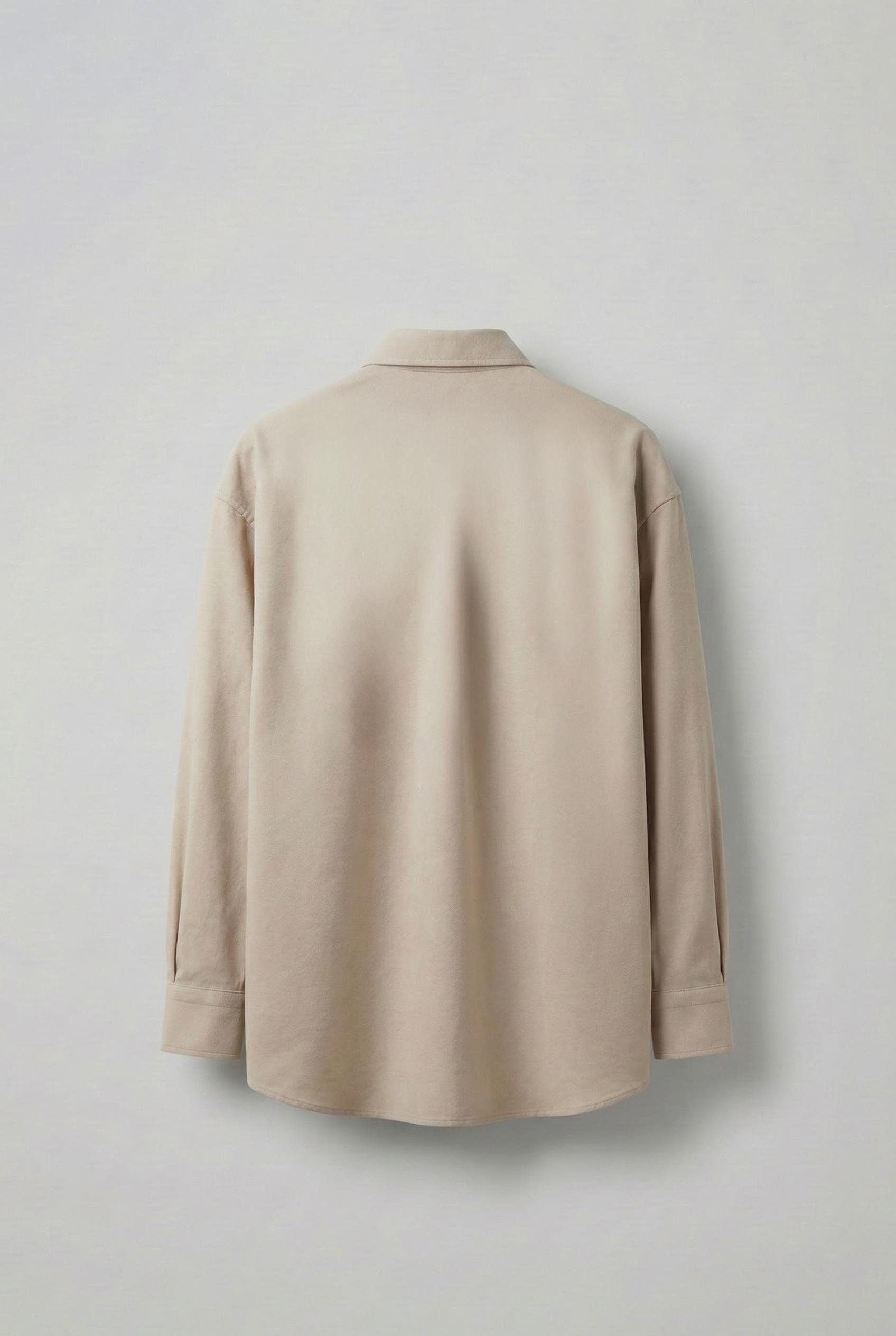 Erkek Oversize Efektli Modal Gömlek Bej