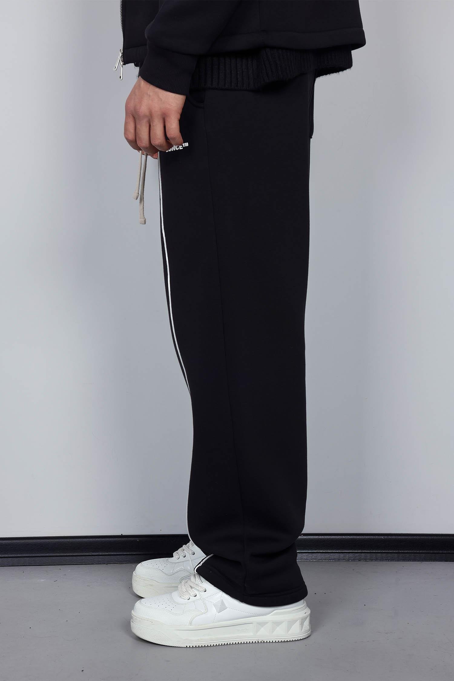 Erkek Oversize Fermuarlı Kapüşonlu Eşofman Takımı Siyah