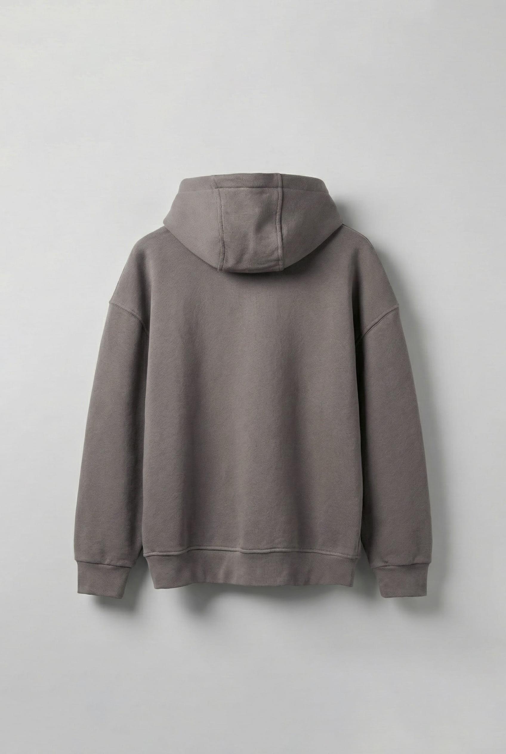 Erkek Oversize 'Hero Angel' Baskılı Sweatshirt Gri