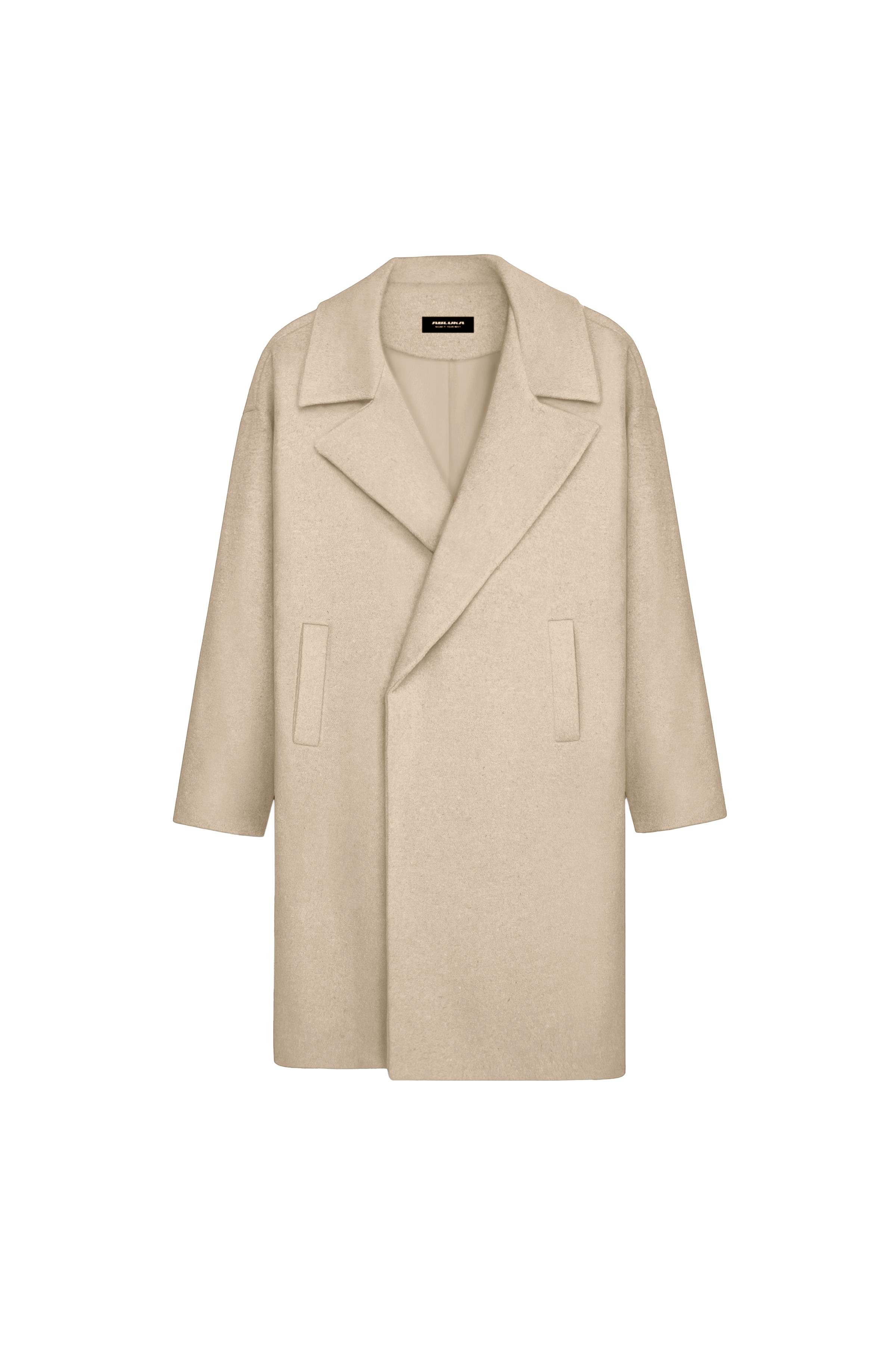 Erkek Oversize Kaşe Kaban Bej