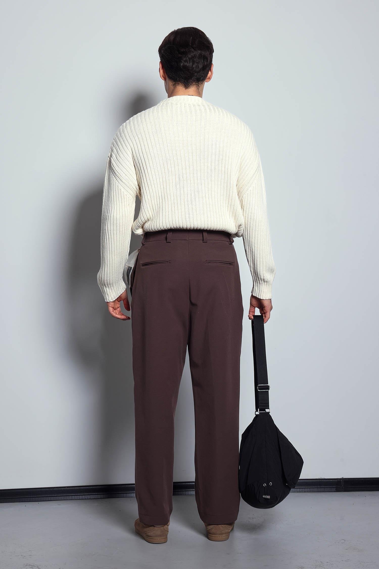 Erkek Oversize Kazak Bej