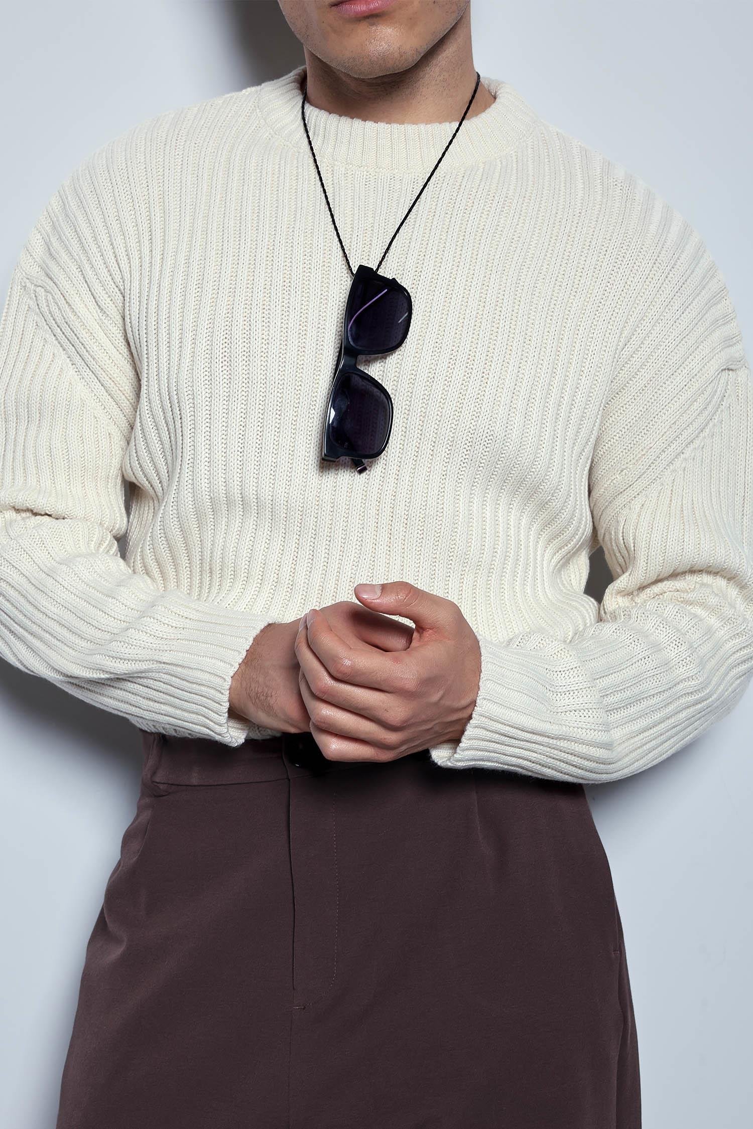 Erkek Oversize Kazak Bej