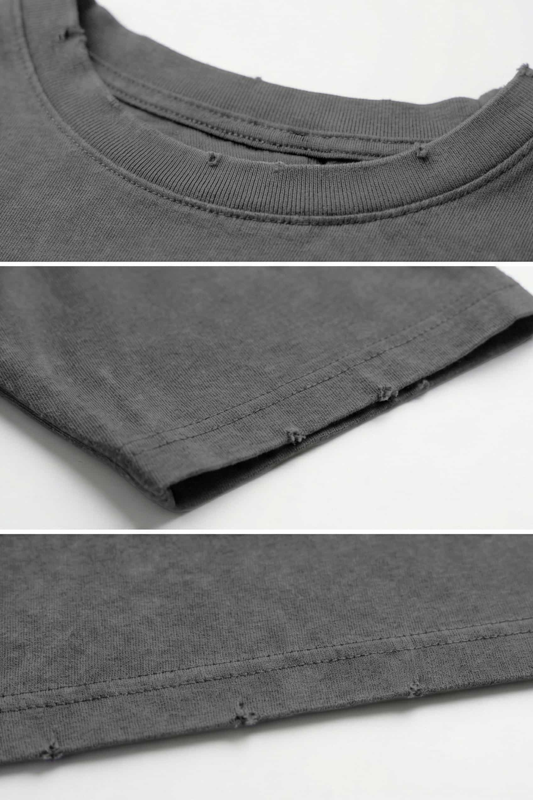 Erkek Oversize Nakışlı Yıkamalı T-Shirt Füme