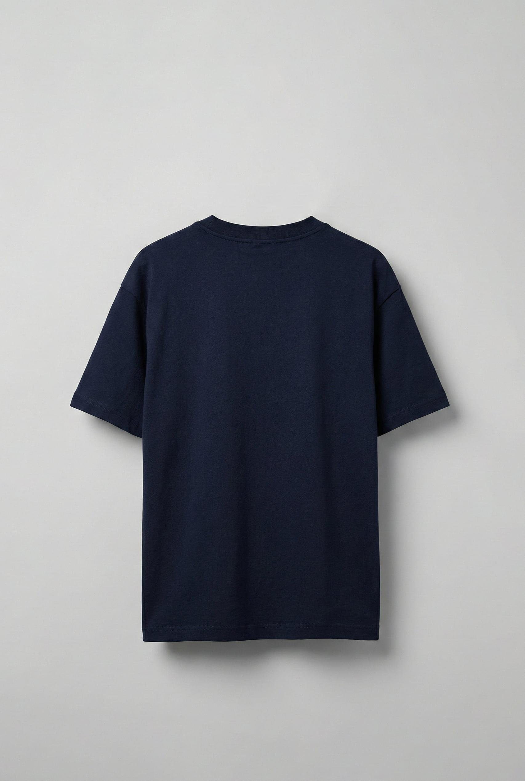 Erkek Oversize Premium Kumaş Gramajlı Basic T-Shirt Lacivert