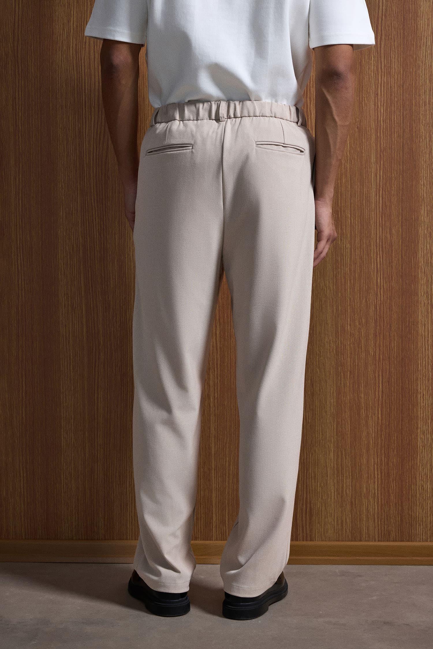 Erkek Oversize Rahat Kalıp Kruvaze Takım Elbise Bej