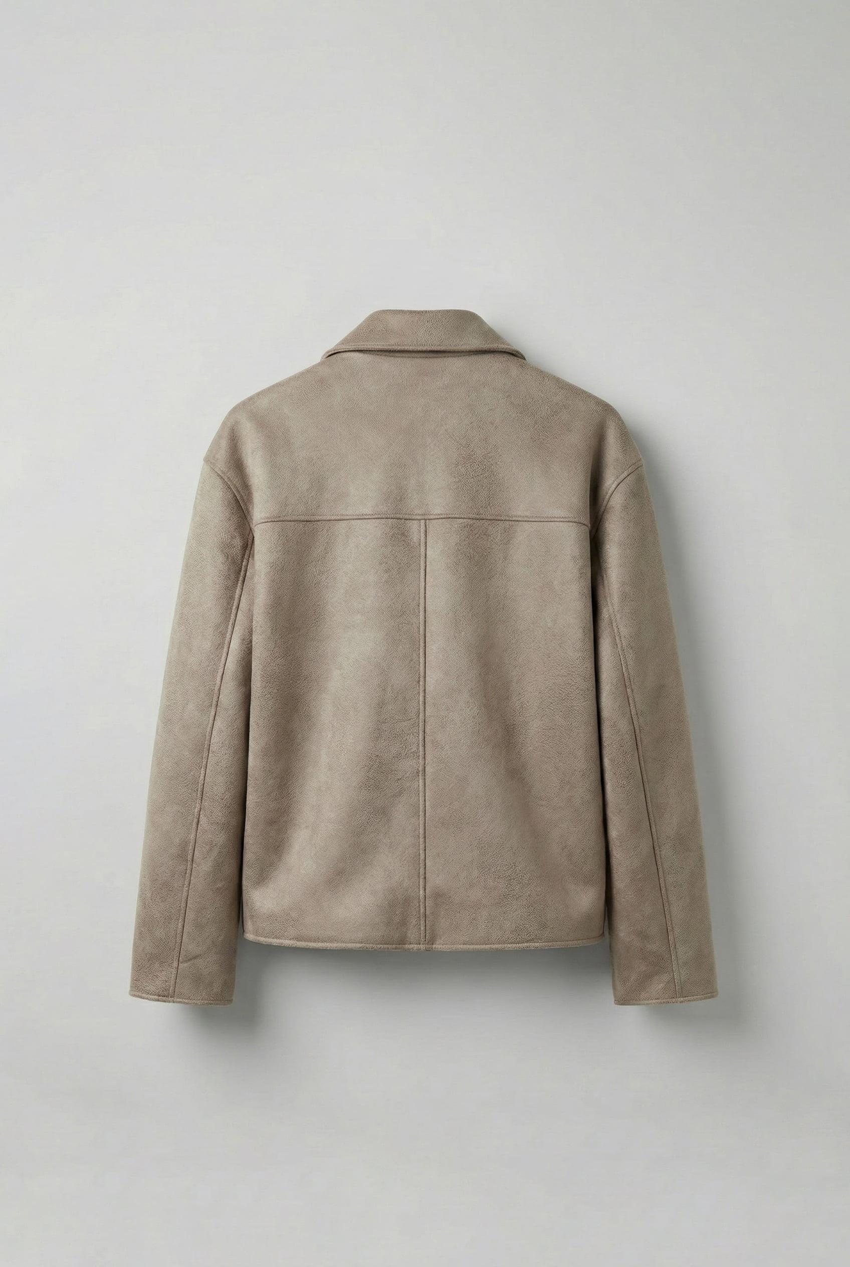 Erkek Oversize Süet Görünümlü Ceket Bej