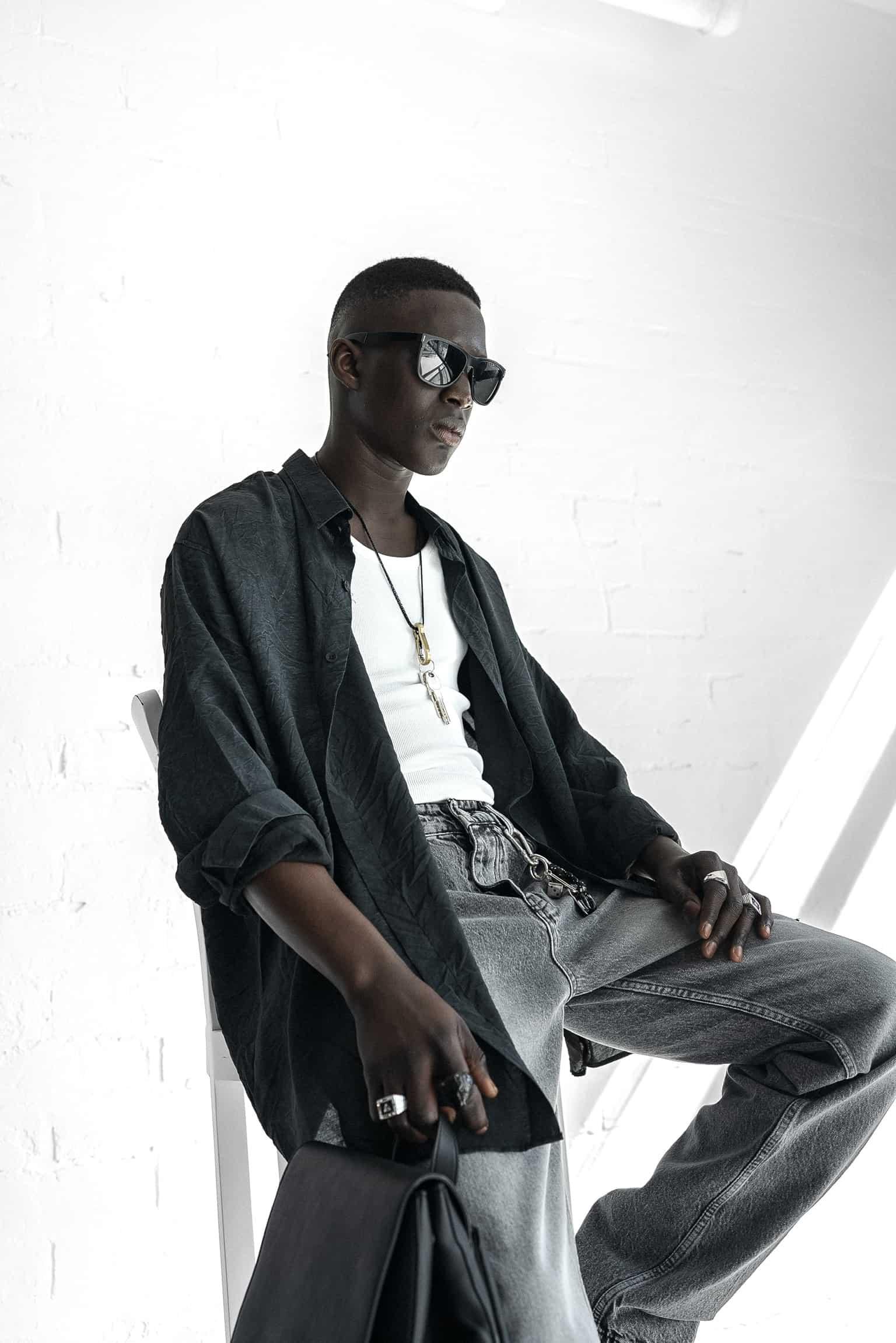 Erkek Oversize Yıkamalı Rahat Gömlek Siyah