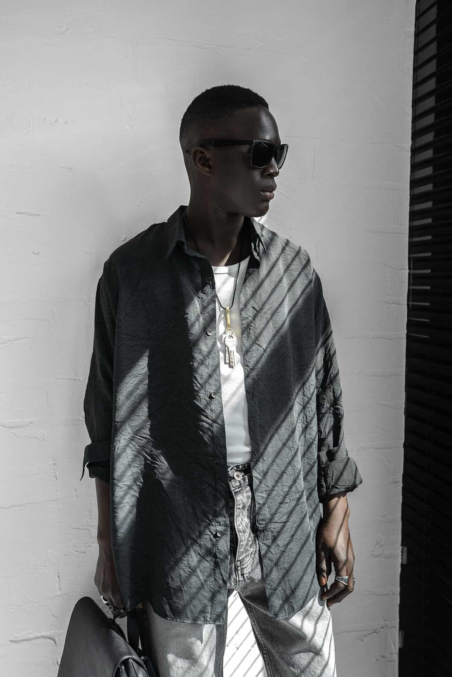 Erkek Oversize Yıkamalı Rahat Gömlek Siyah