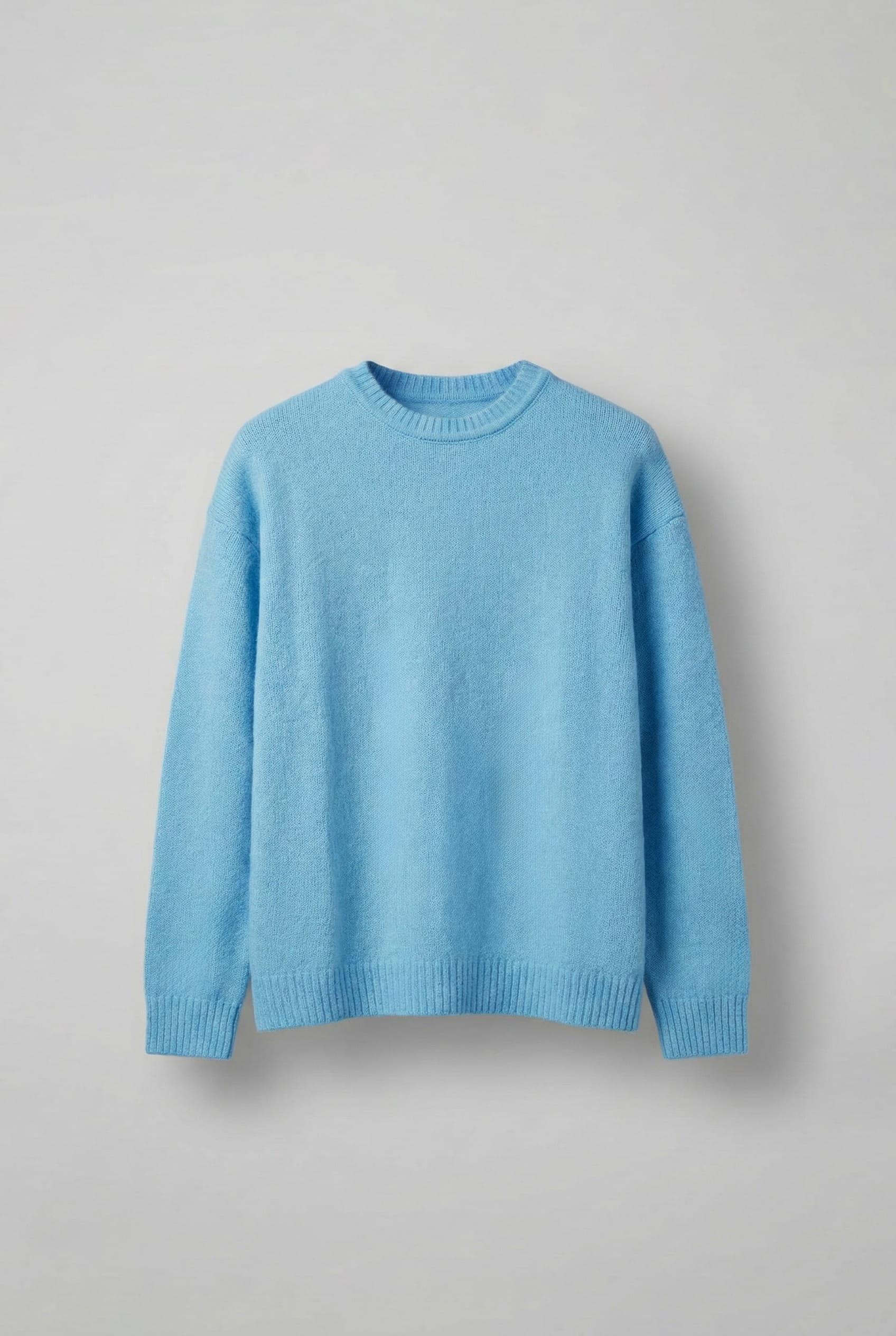 Erkek Oversize Yumuşak Dokulu Kazak Bebek Mavi