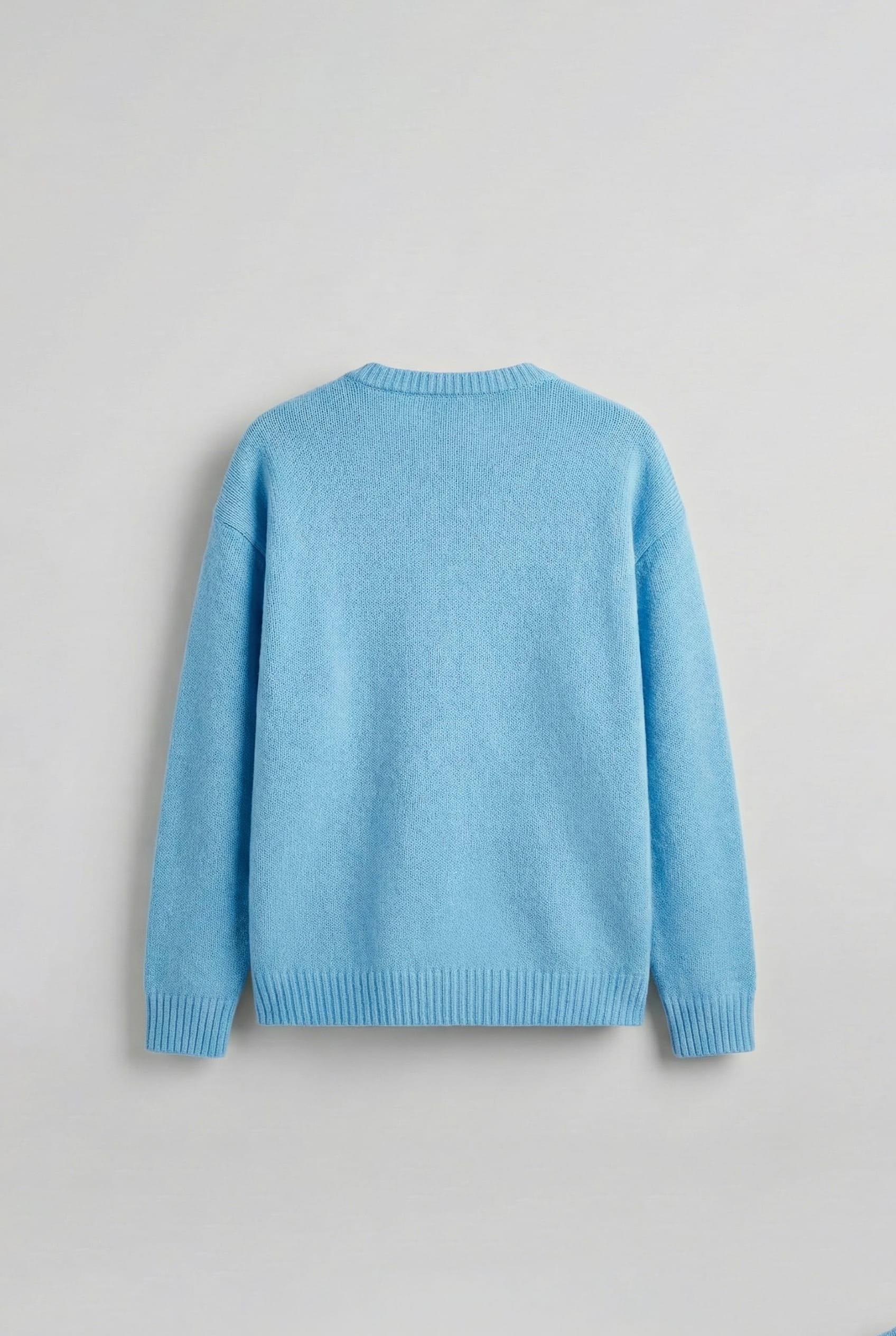 Erkek Oversize Yumuşak Dokulu Kazak Bebek Mavi