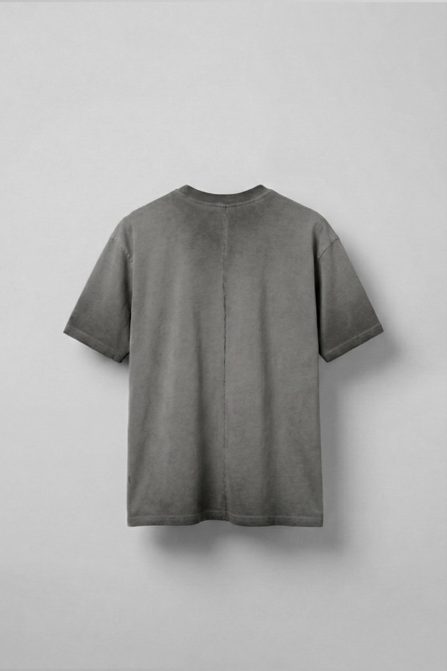 Erkek Oversize Yuvarlak Yaka Yıkamalı Catch T-Shirt Antrasit