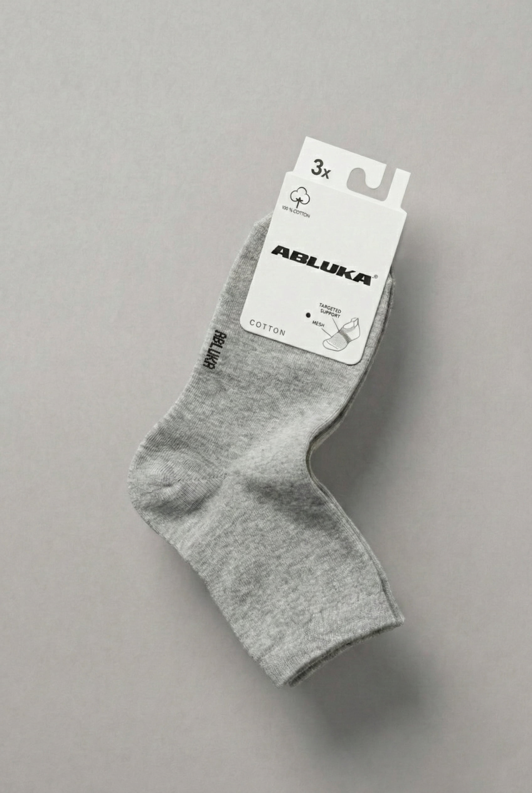 Erkek Pamuklu 3'Lü Soket Çorap Gri