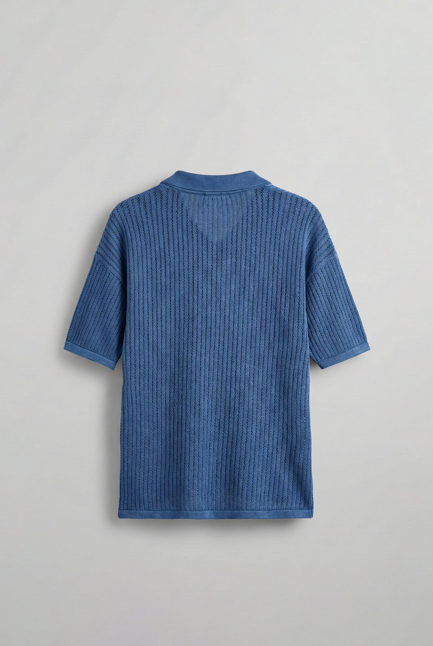 Erkek Polo Yaka Regular Fit Triko T-shirt Koyu Mavi