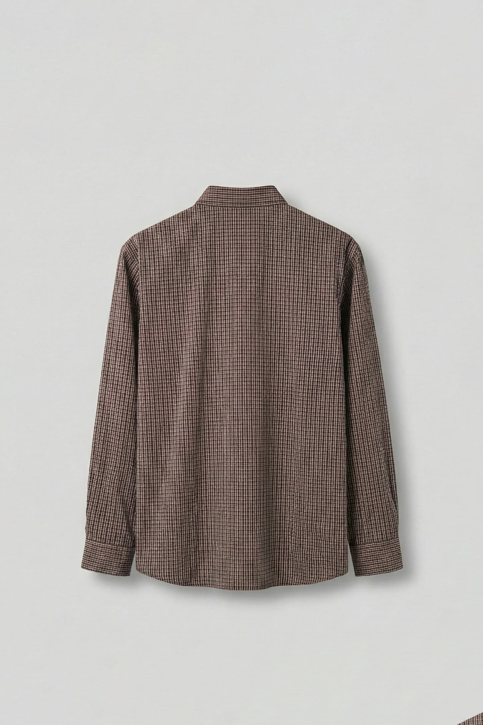 Erkek Regular Fit %100 Pamuk Uzun Kollu Kareli Gömlek Kahverengi