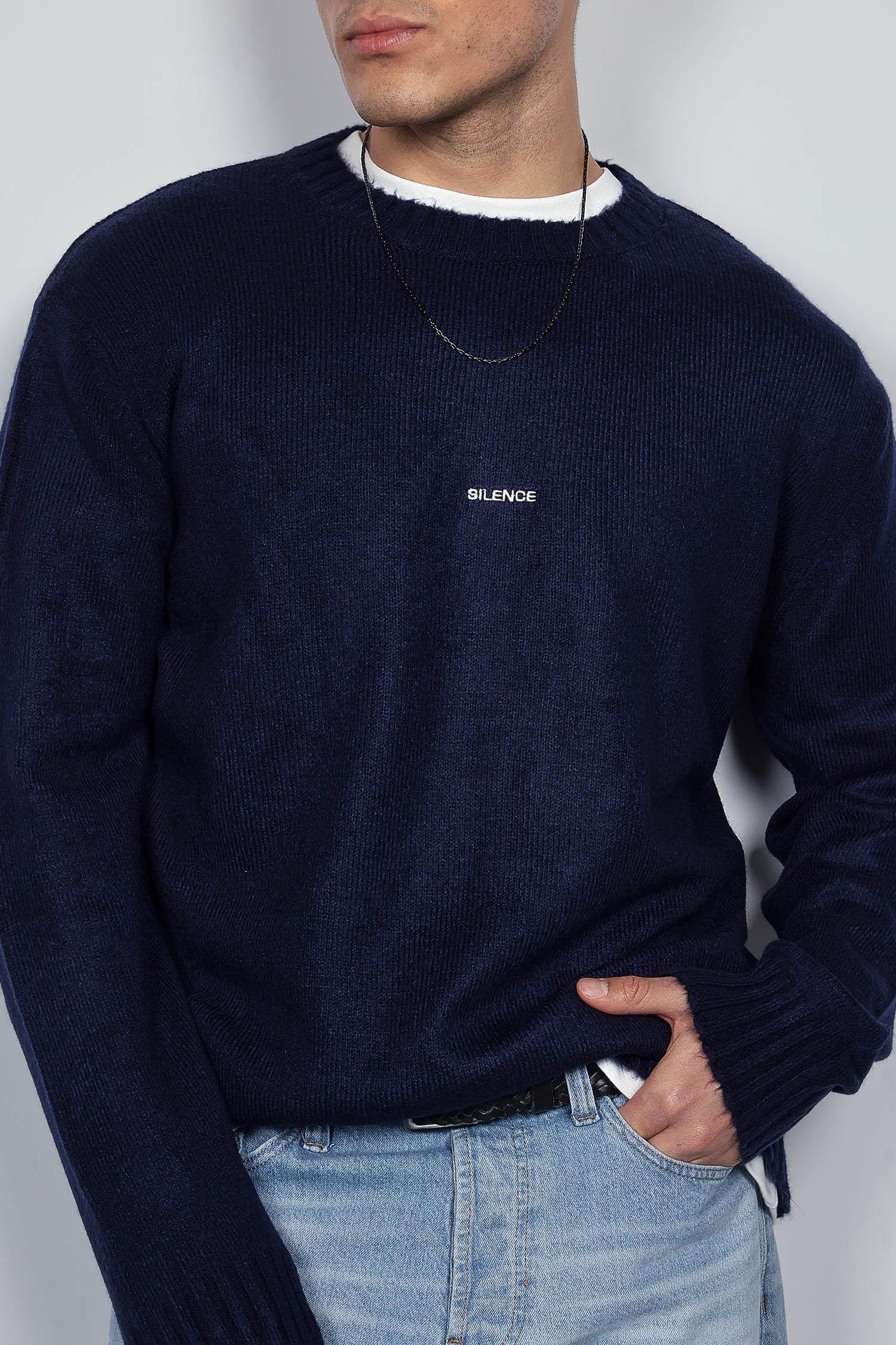 Erkek Regular Fit Bisiklet Yaka Kazak Lacivert