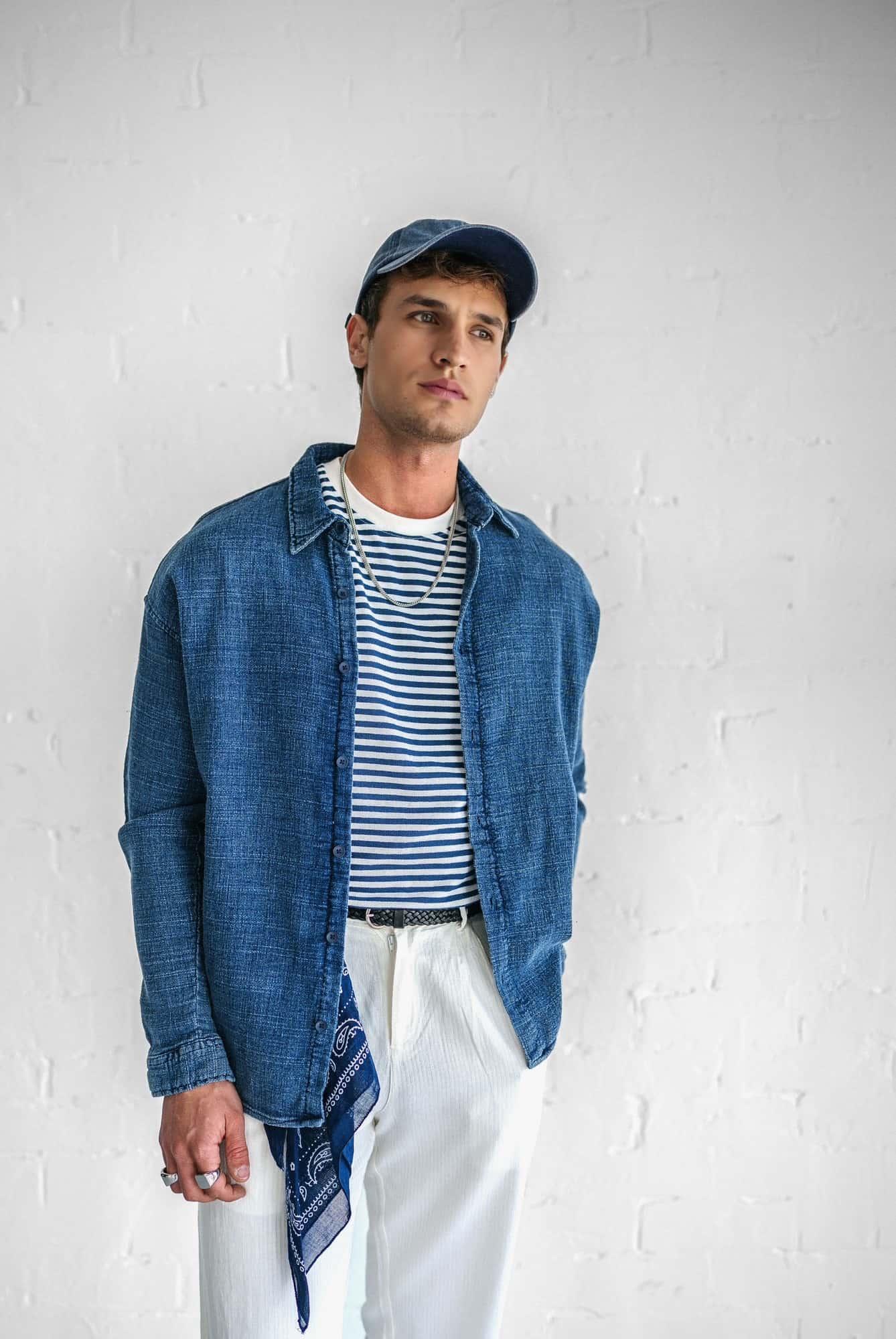 Erkek Regular Fit Dokulu Gömlek Lacivert