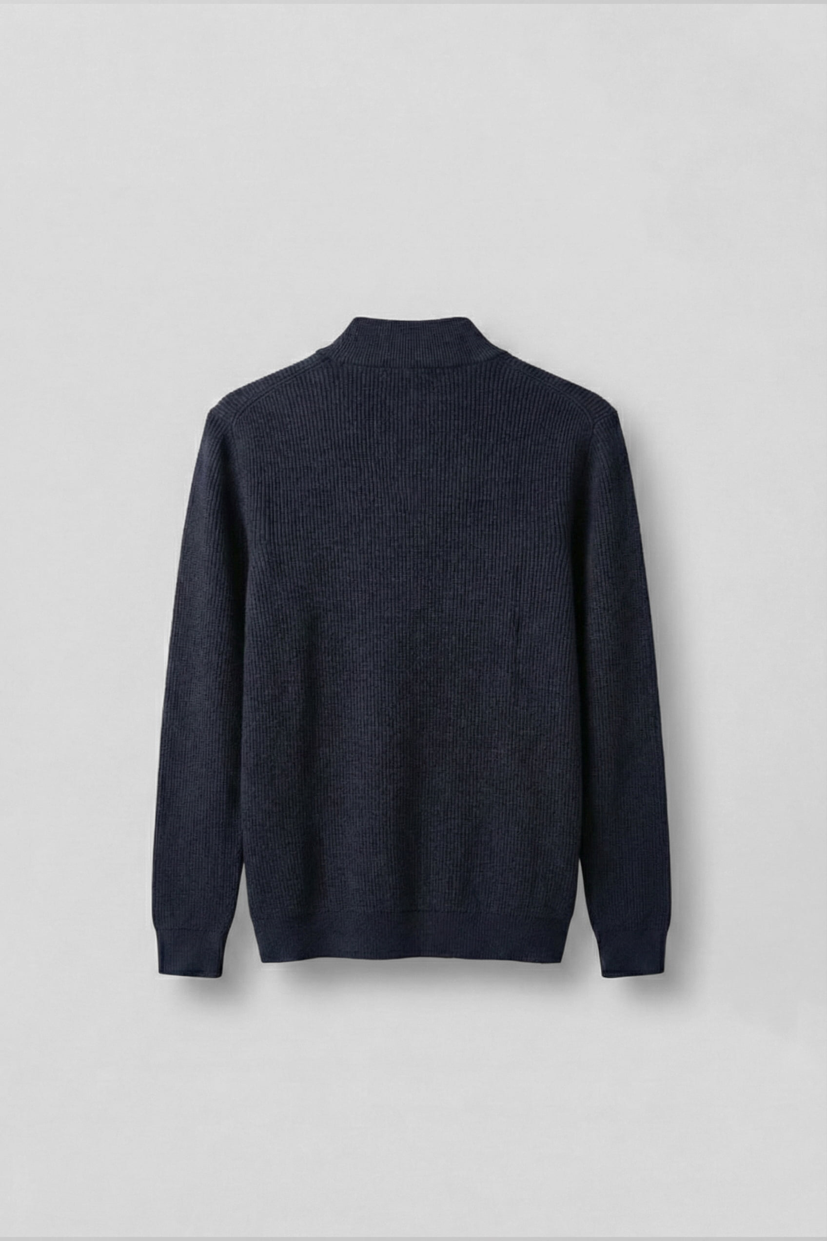 Erkek Regular Fit Fermuarlı Premium Kumaş Kazak Lacivert