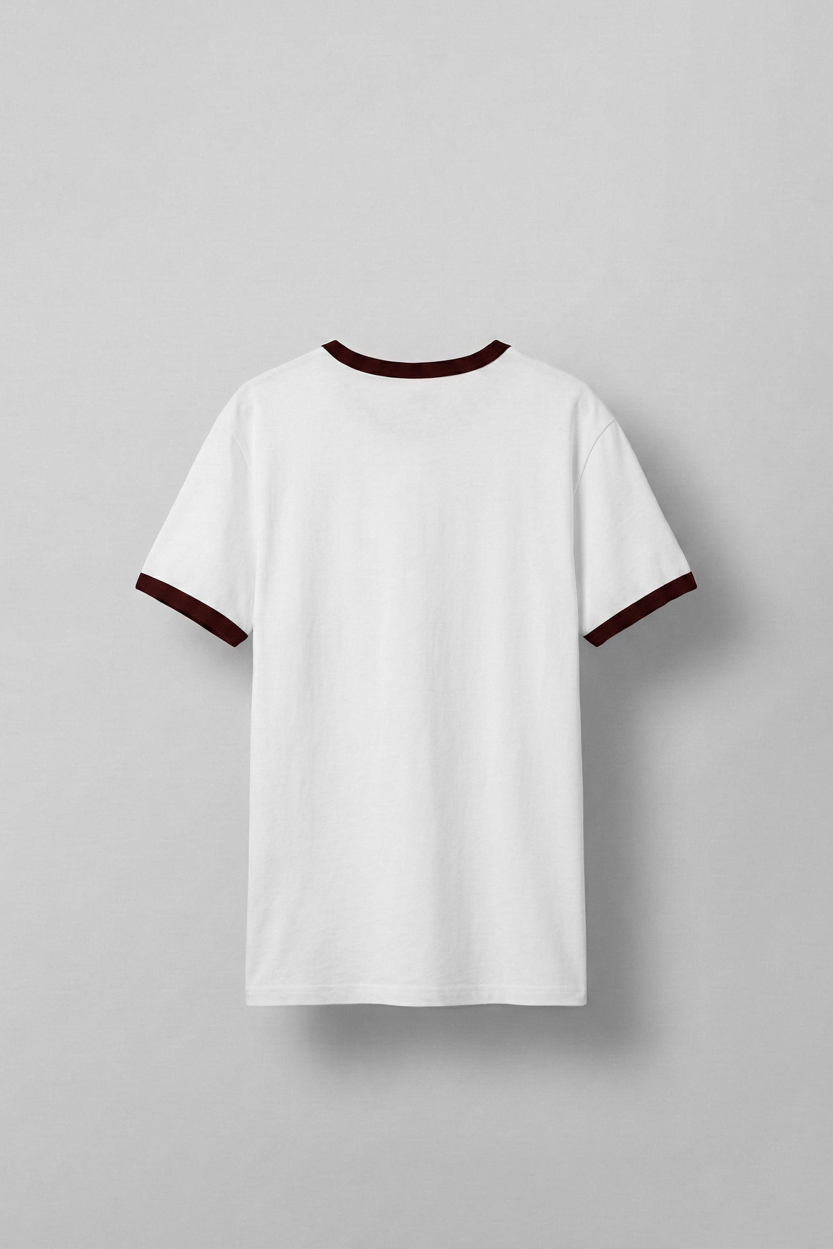 Erkek Regular Fit Kontrast Detaylı T-Shirt Ekru