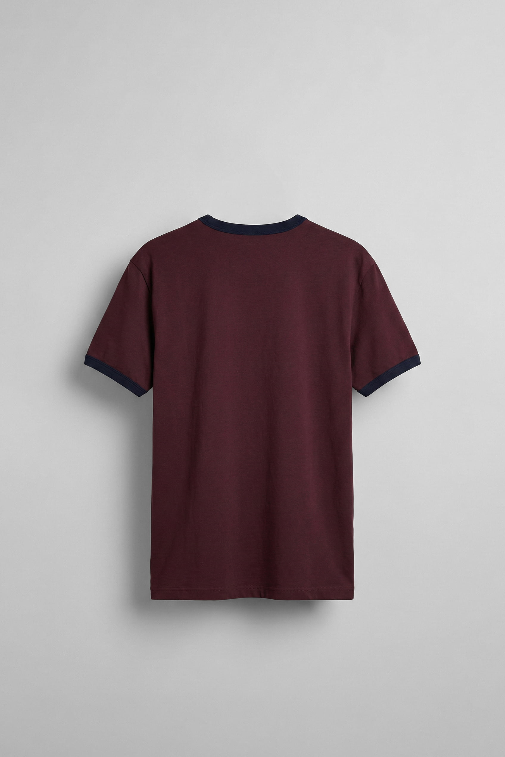 Erkek Regular Fit Kontrast Detaylı T-Shirt Bordo