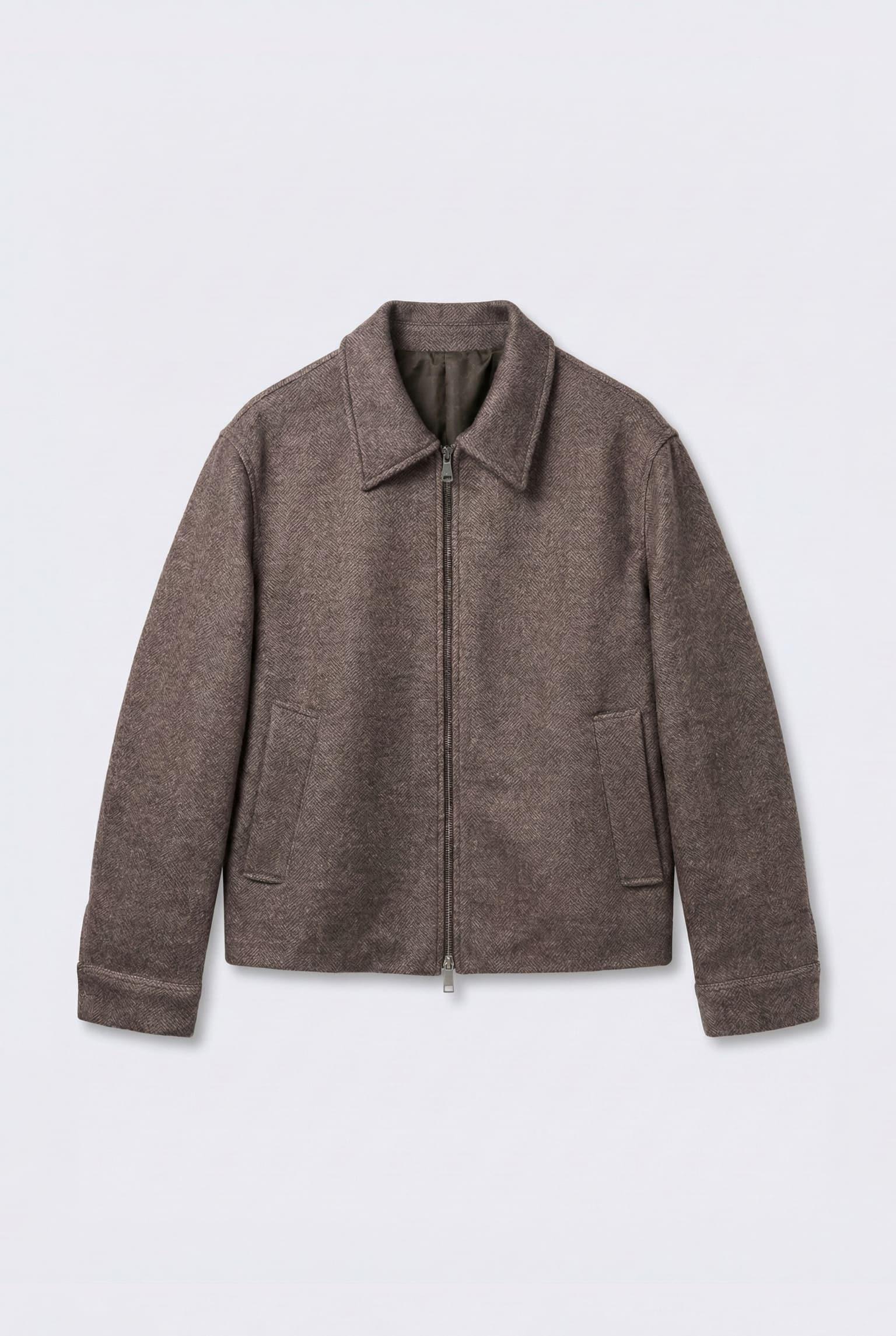 Erkek Relax Fit Kaşe Mont Kahve