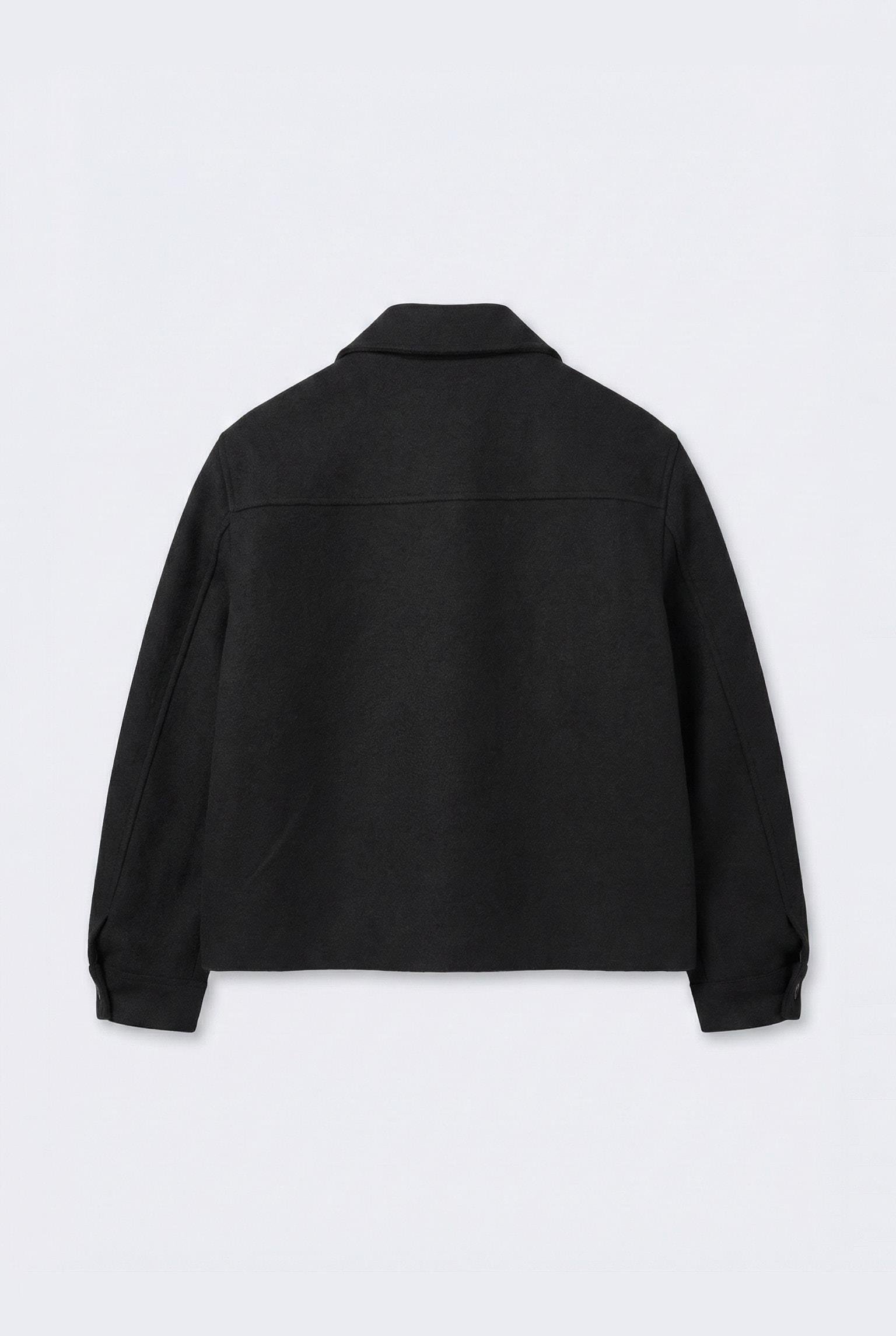 Erkek Relax Fit Kaşe Mont Siyah