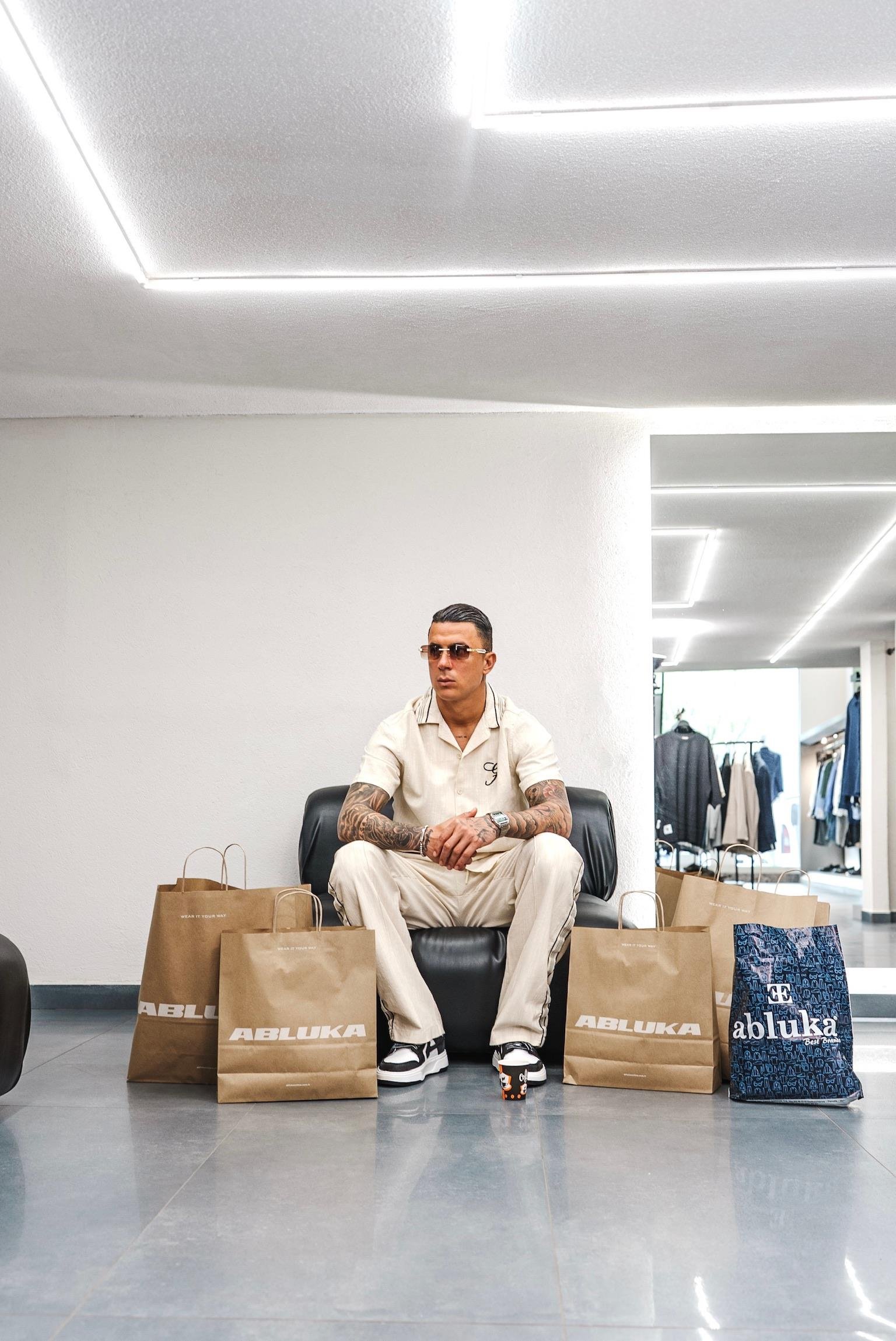 Erkek Relax Fit Keten Görünümlü Nakışlı Gömlek Bej