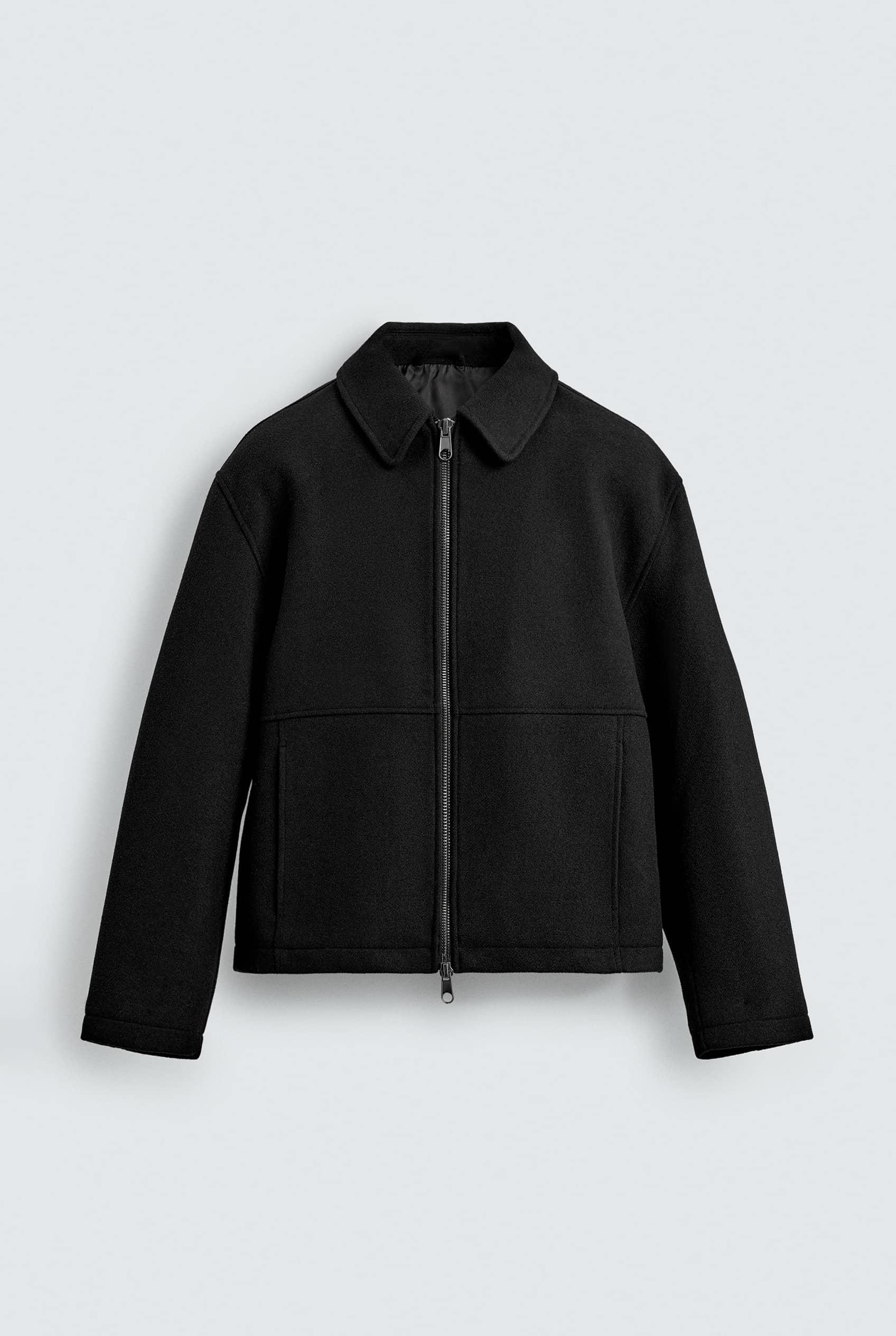 Erkek Relax Fit Premium Kaşe Ceket Kaban Siyah