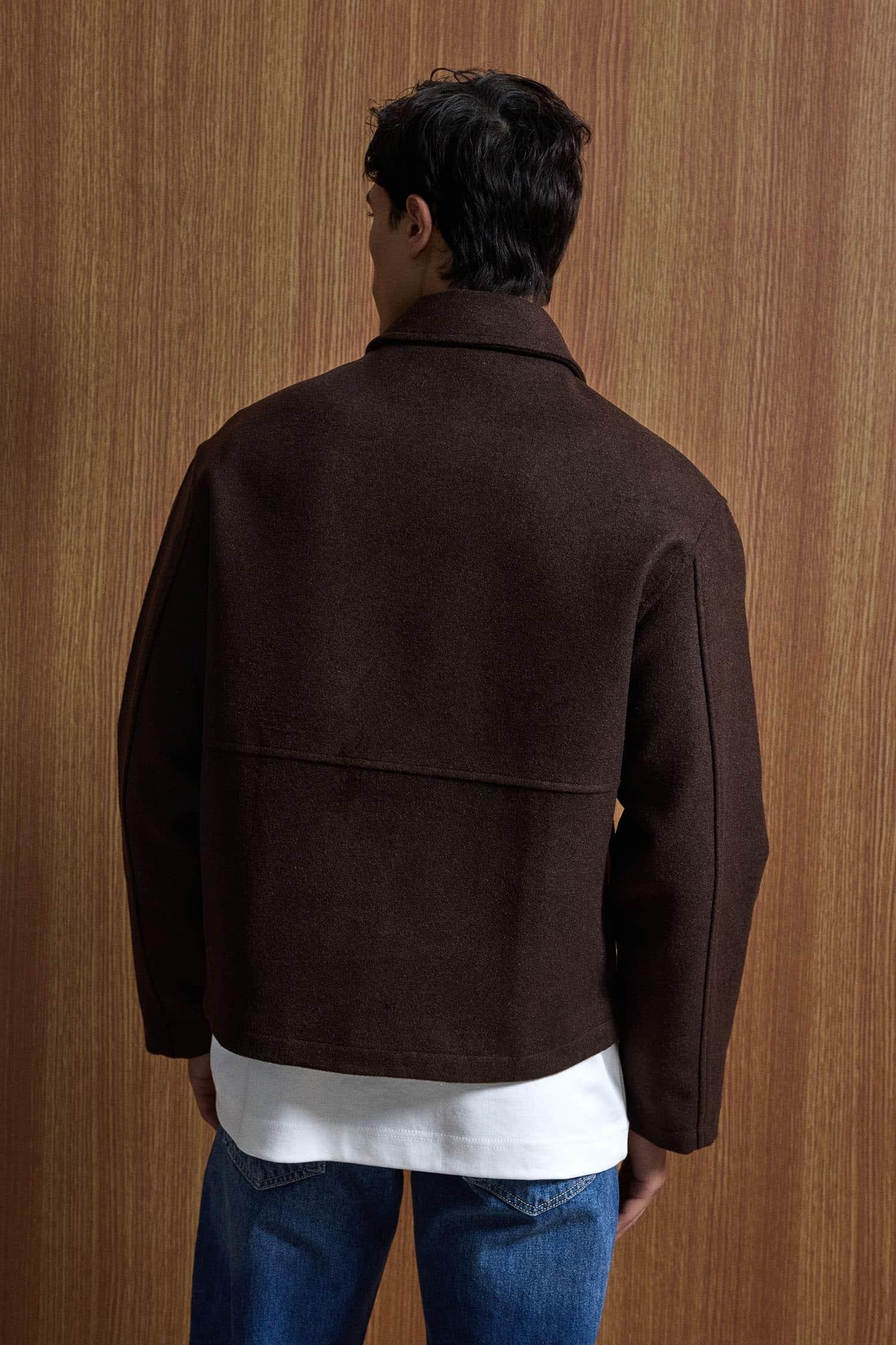 Erkek Relax Fit Premium Kaşe Ceket Kaban Kahverengi