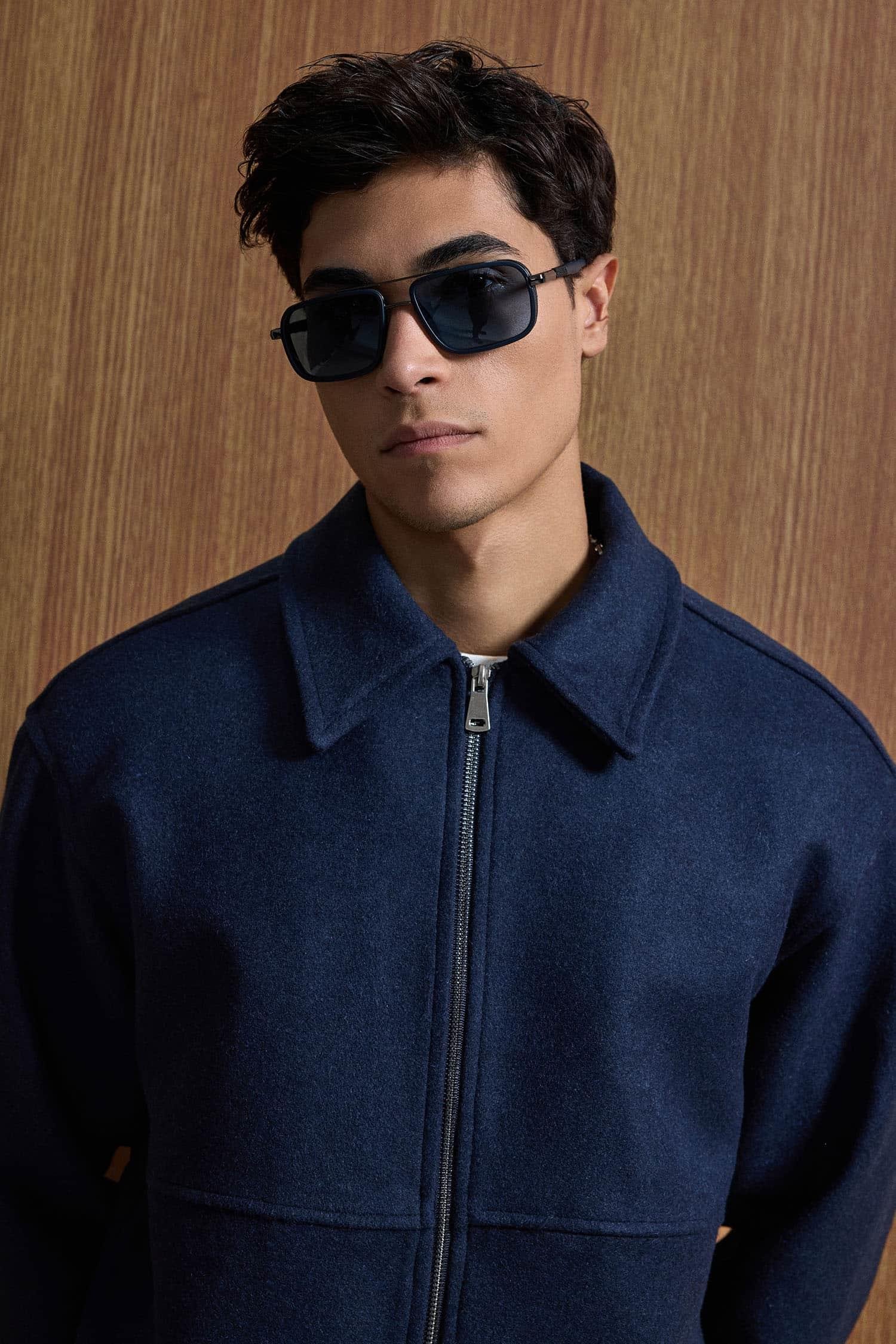 Erkek Relax Fit Premium Kaşe Ceket Kaban Lacivert