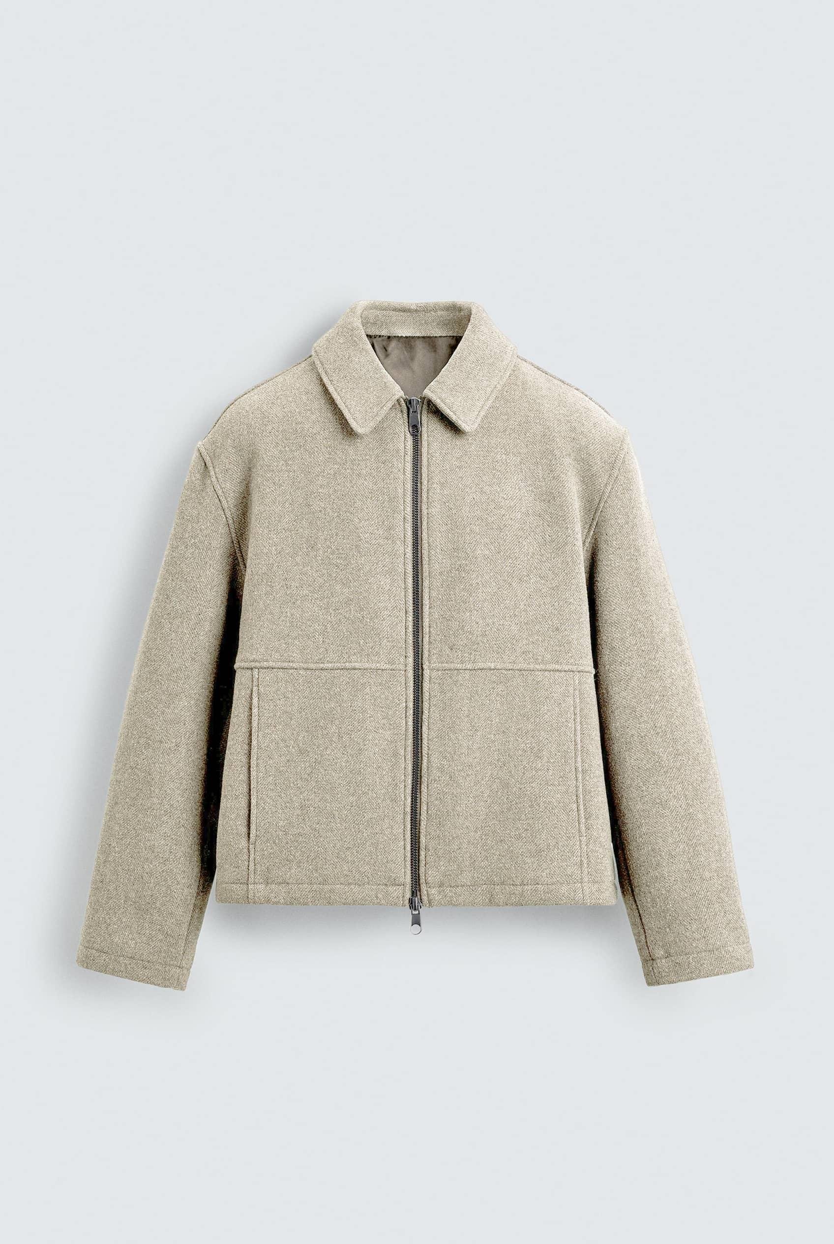 Erkek Relax Fit Premium Kaşe Ceket Kaban Bej